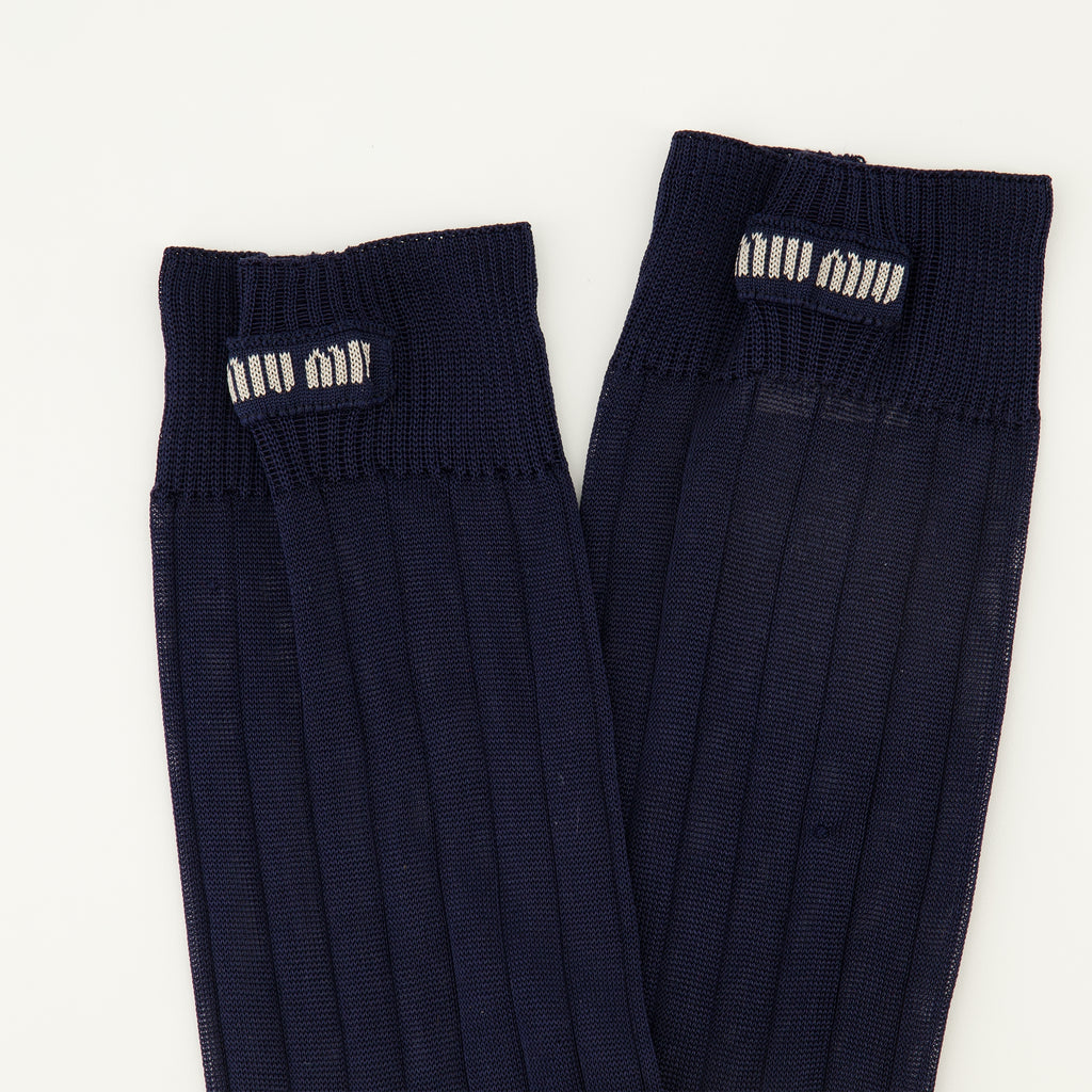 Sous-vêtements et homewear ネイビーブルーシルクソックス Miu Miu Bleu foncé Femme