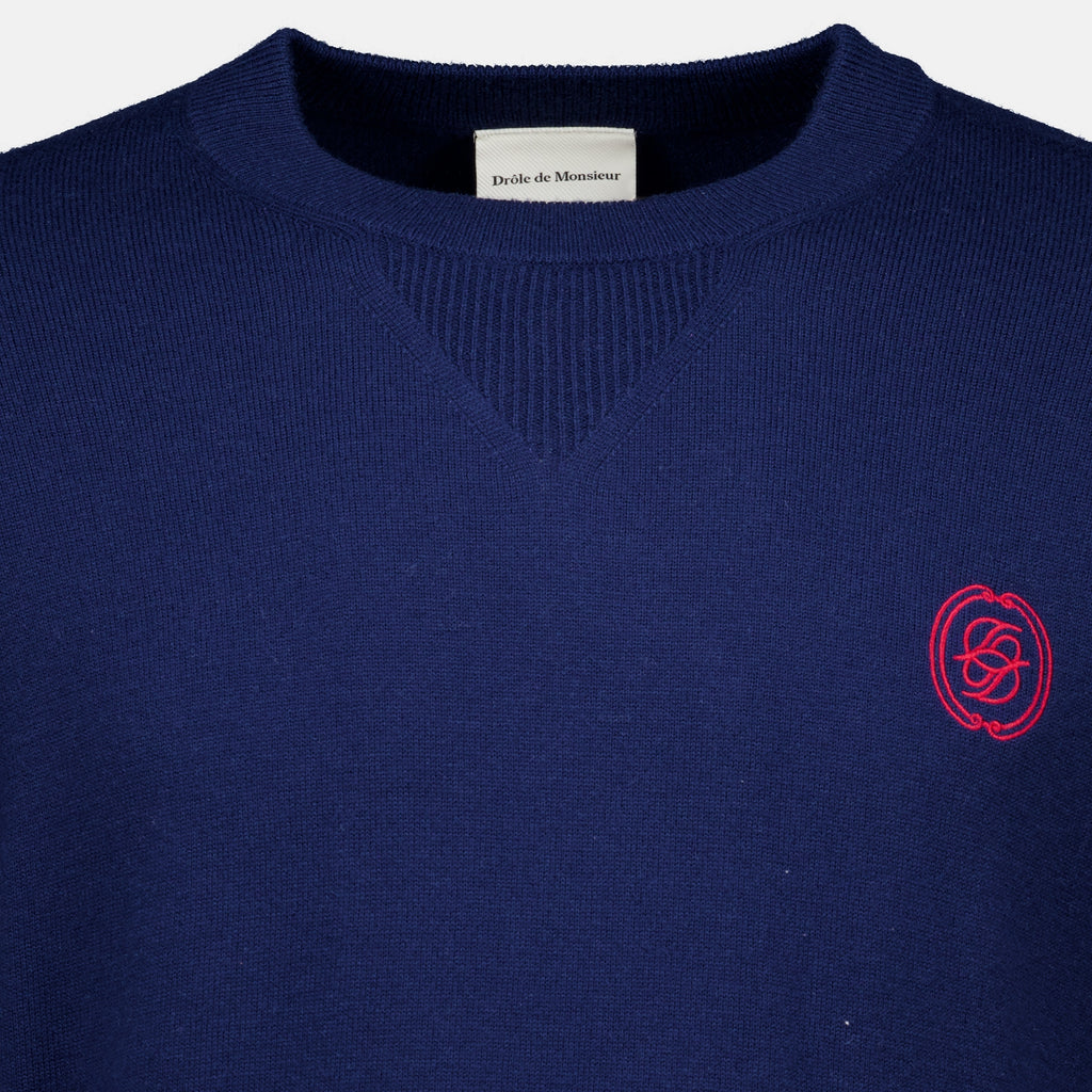 Sweatshirts D Miror Wool Sweater Navy Blue Drole De Monsieur Bleu foncé Homme