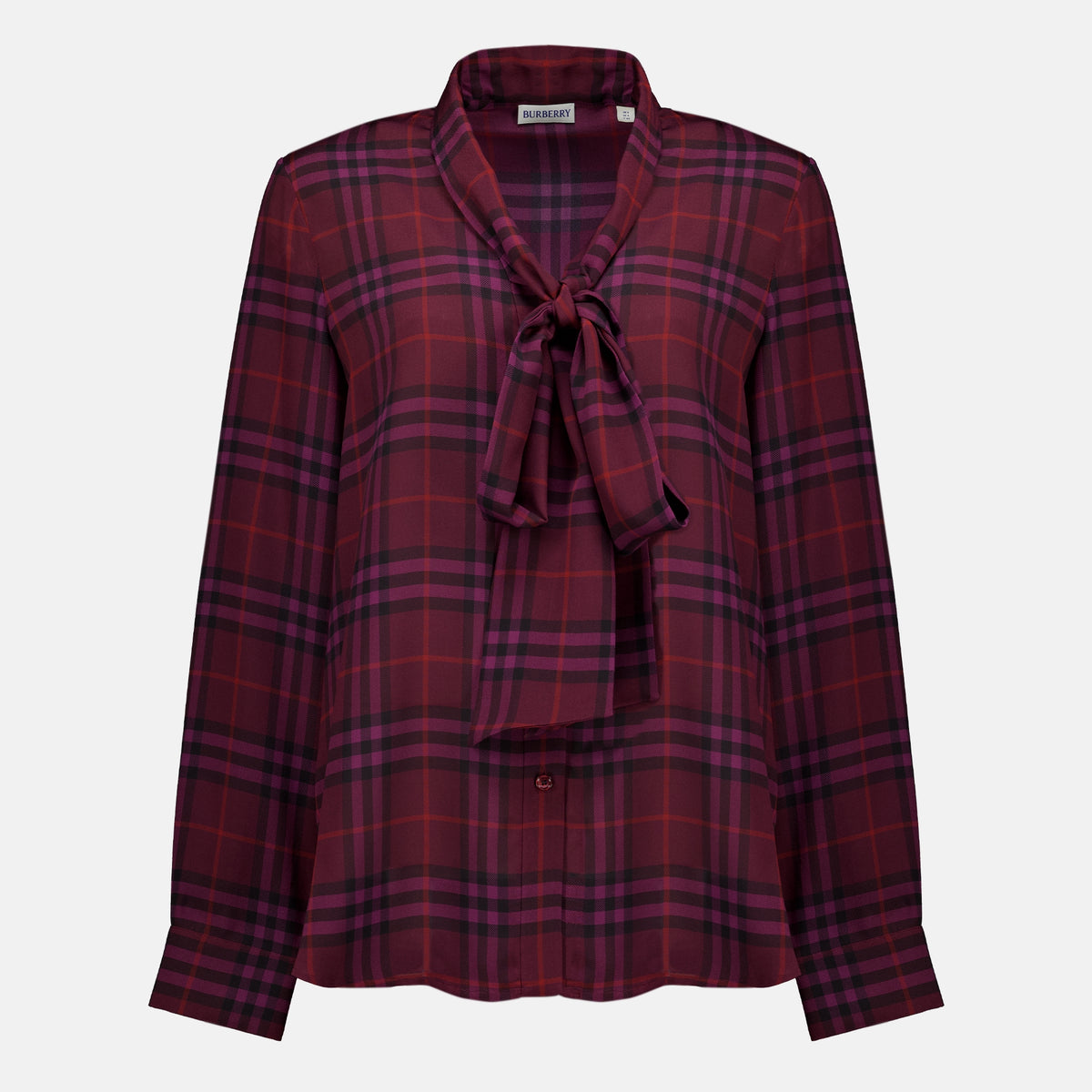 Tops Blusa di Seta a Spina di Pesce Burberry Violet Femme