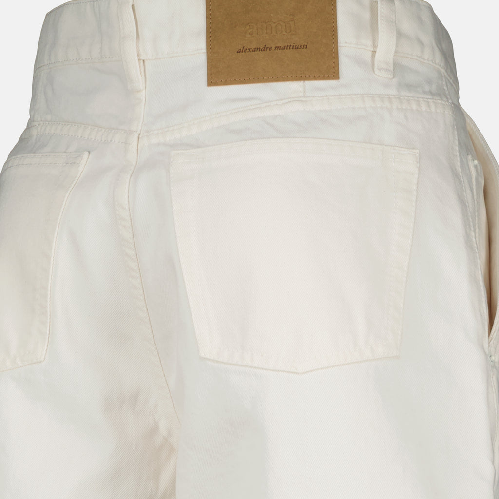 Shorts Bermudas em Denim Branco Ami PARIS Blanc Homme
