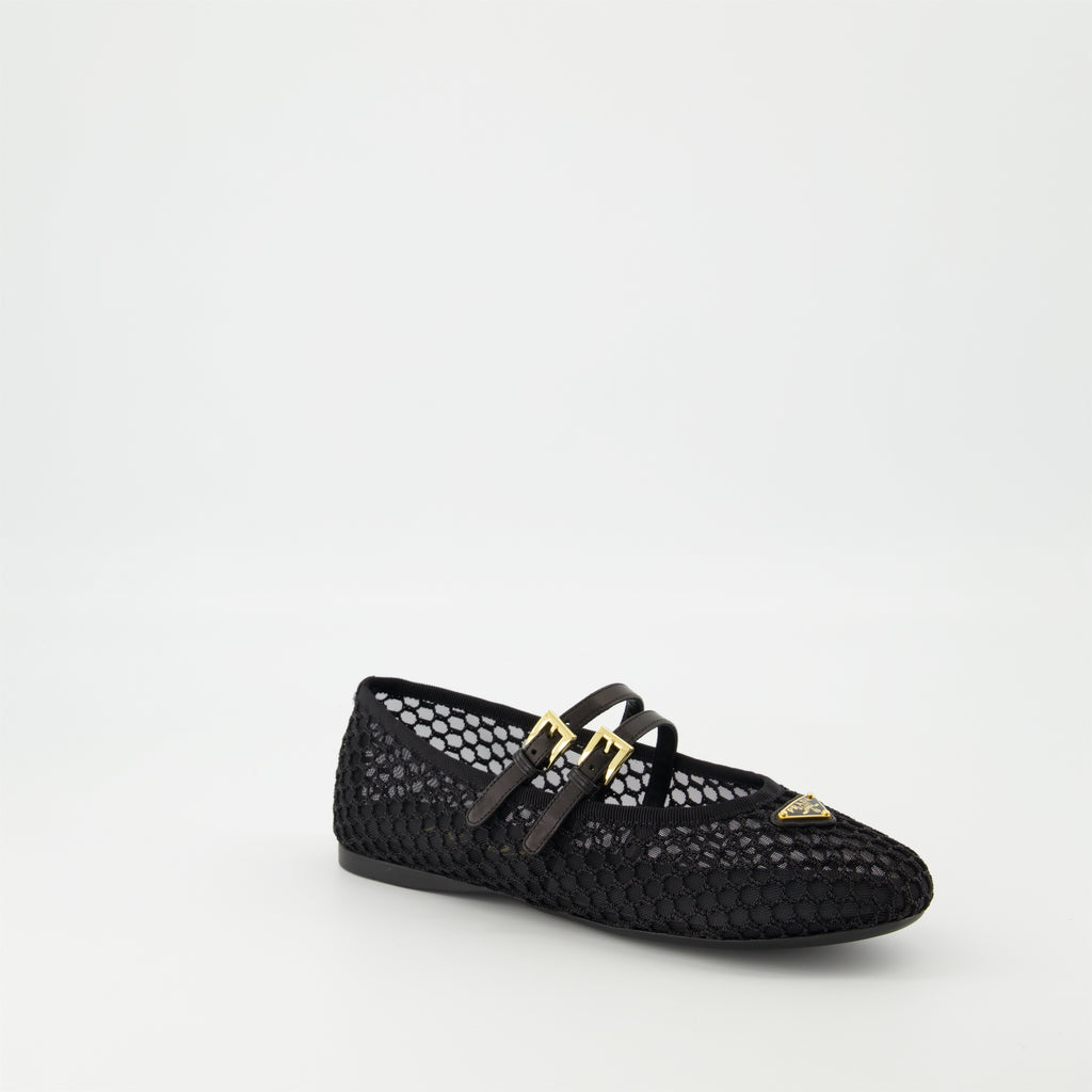 Flat shoes Mesh Ballet Flats Prada Black Femme