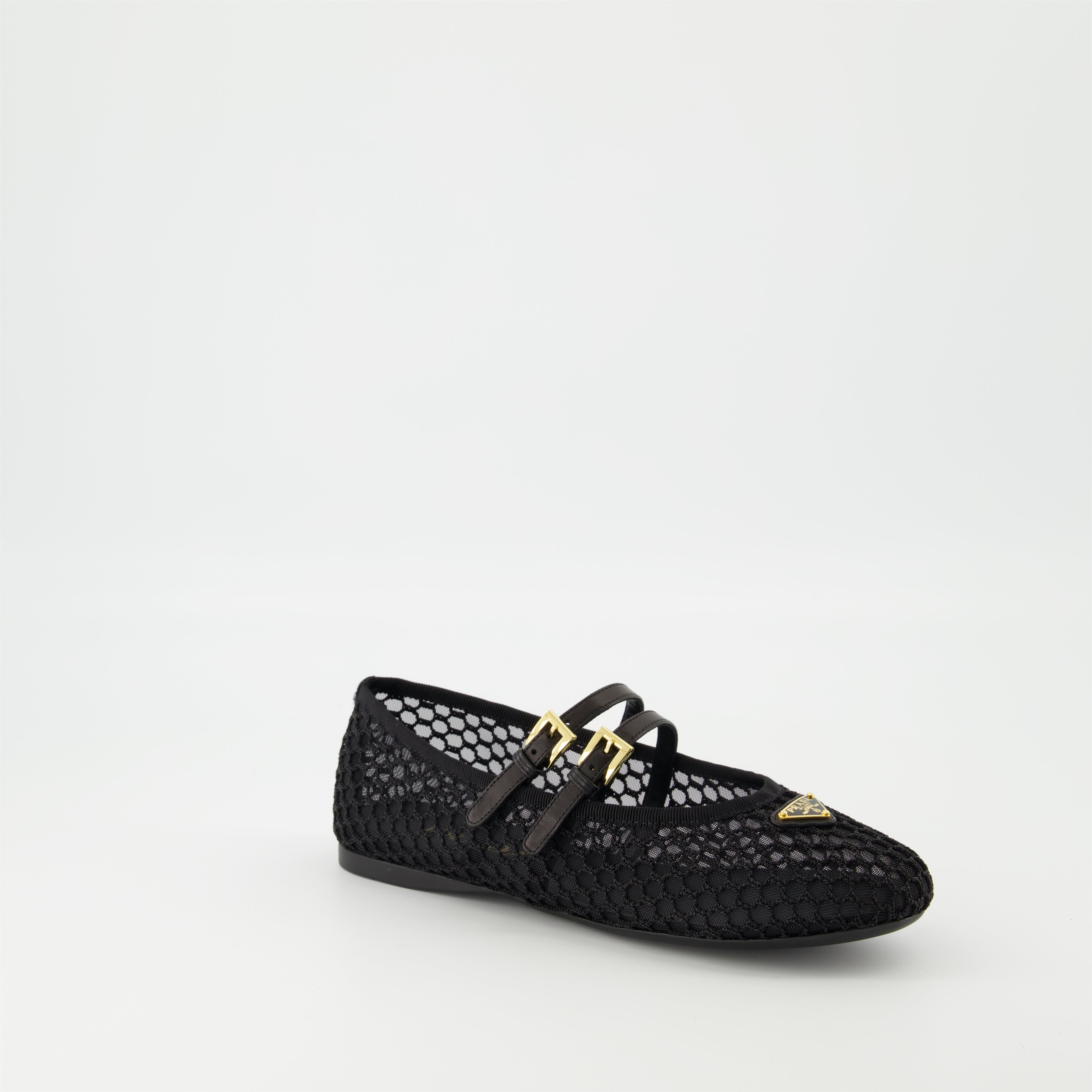 Flat shoes Mesh Ballet Flats Prada Black Femme