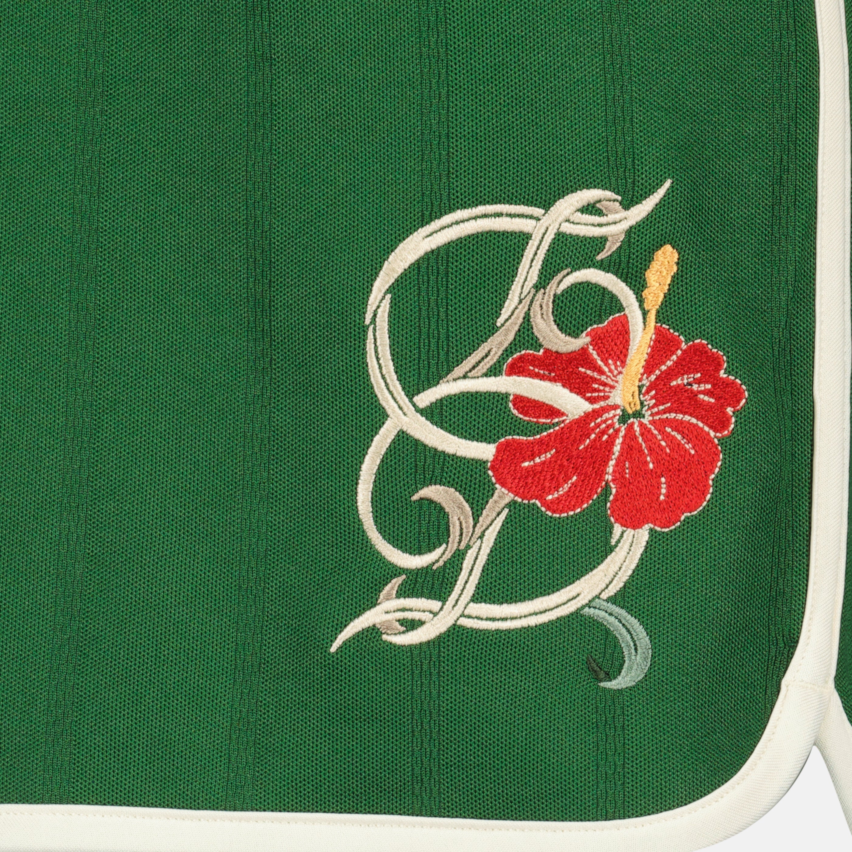 Image de l'article Short D-Hibiscus vert en coton de la marque Drole De Monsieur pour Homme - Saison Printemps-Été 2026 - Vue détaillée_1