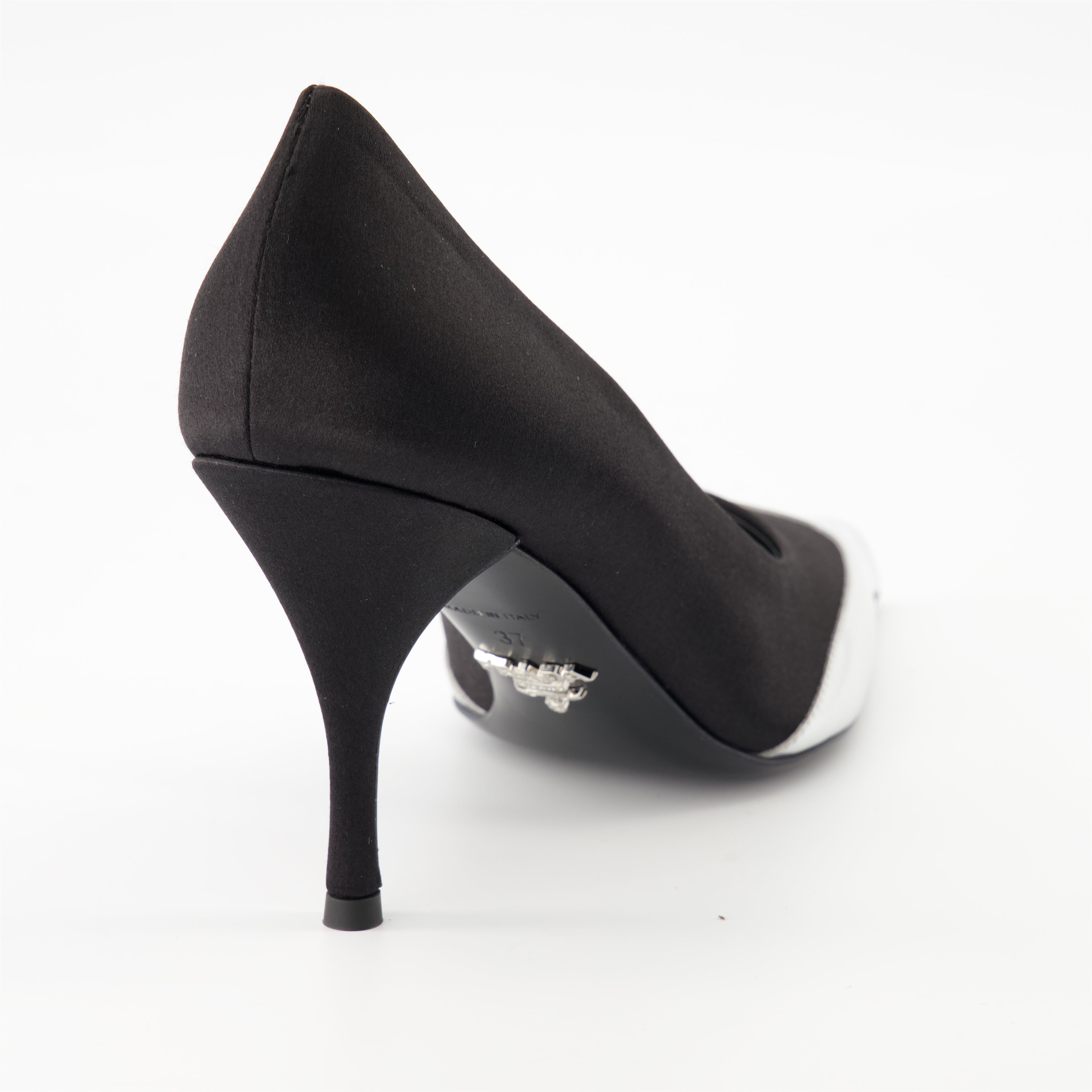 Heels Satin and leather pumps Prada Black Femme