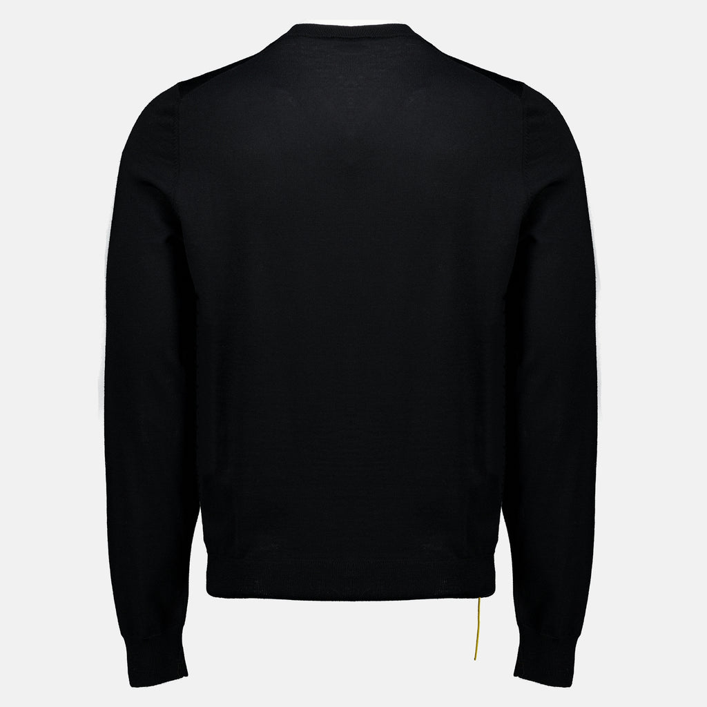 Maille Pull noir en laine fine Fendi Noir Homme