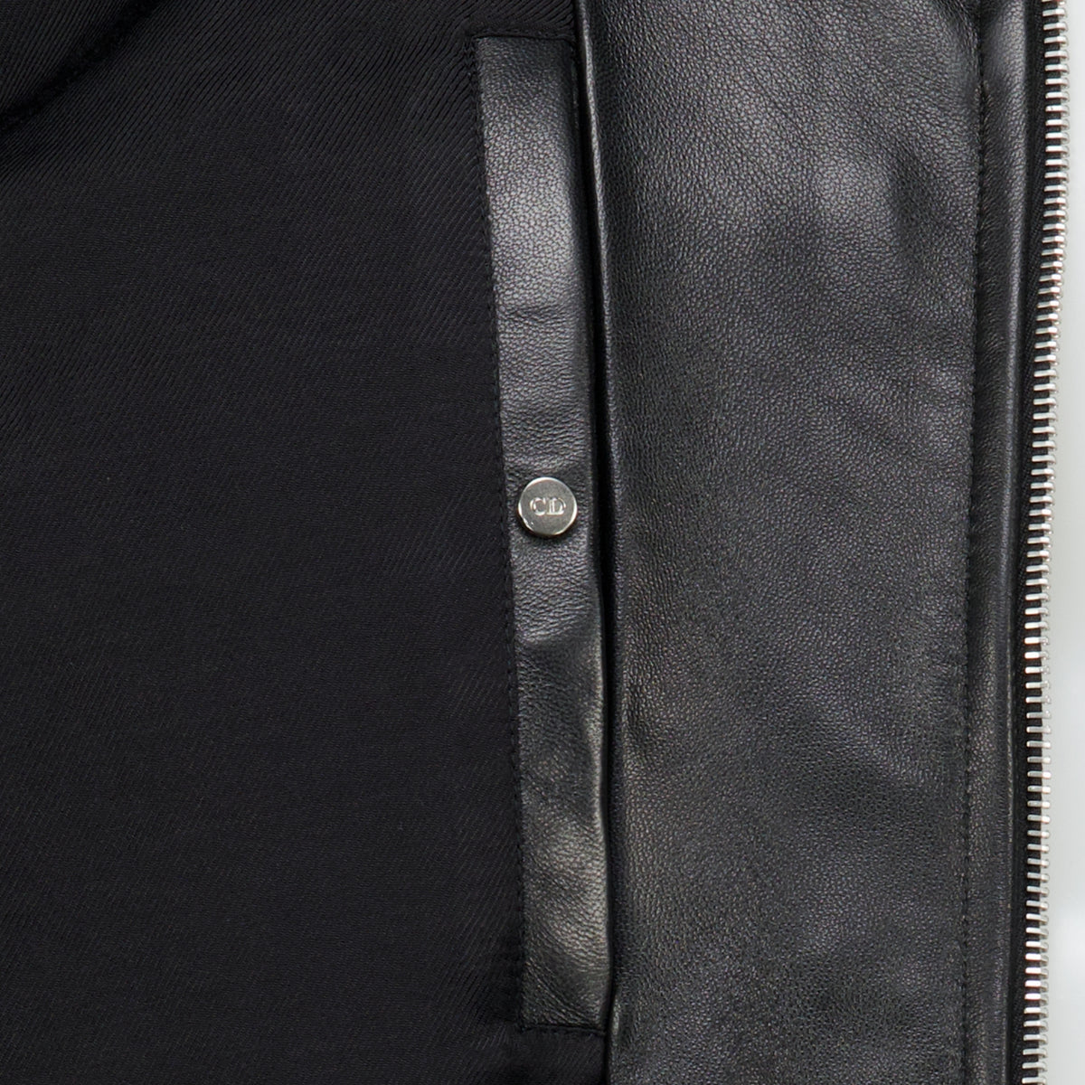 Manteaux Schwarze Lederjacke Dior Noir Homme