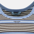 Imagem do artigo Top sem mangas riscado azul da marca Prada para Mulheres - Temporada Primavera-Verão 2026 - Vista Detalhada_2