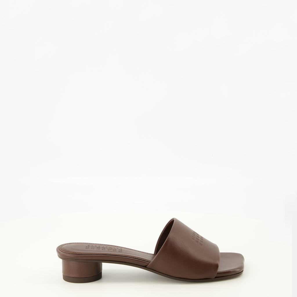 Chaussures ouvertes Sandalias Anatomic en Cuero Burdeos Mm6 Marron Femme