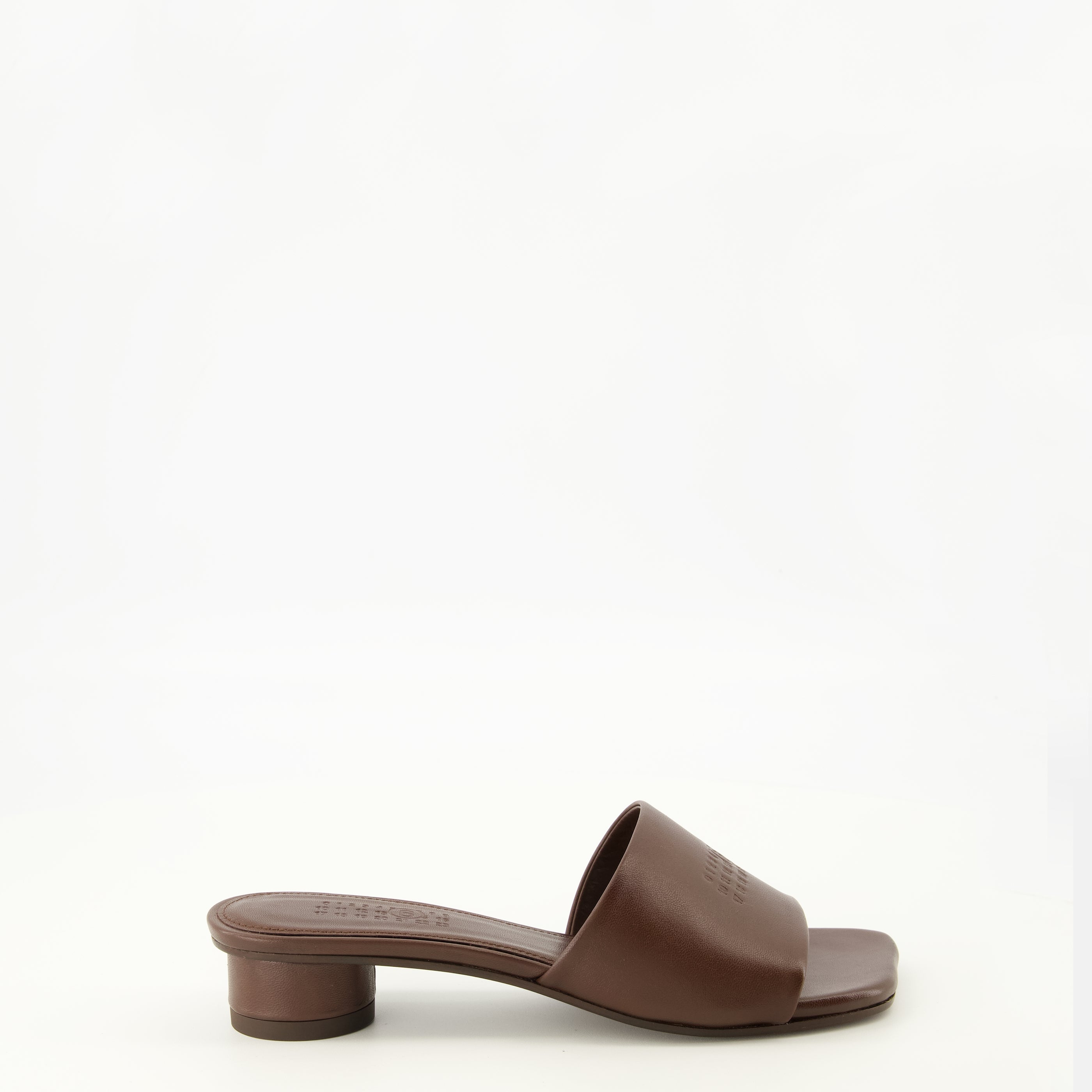 Chaussures ouvertes Sandali Anatomici in Pelle Bordeaux Mm6 Marron Femme