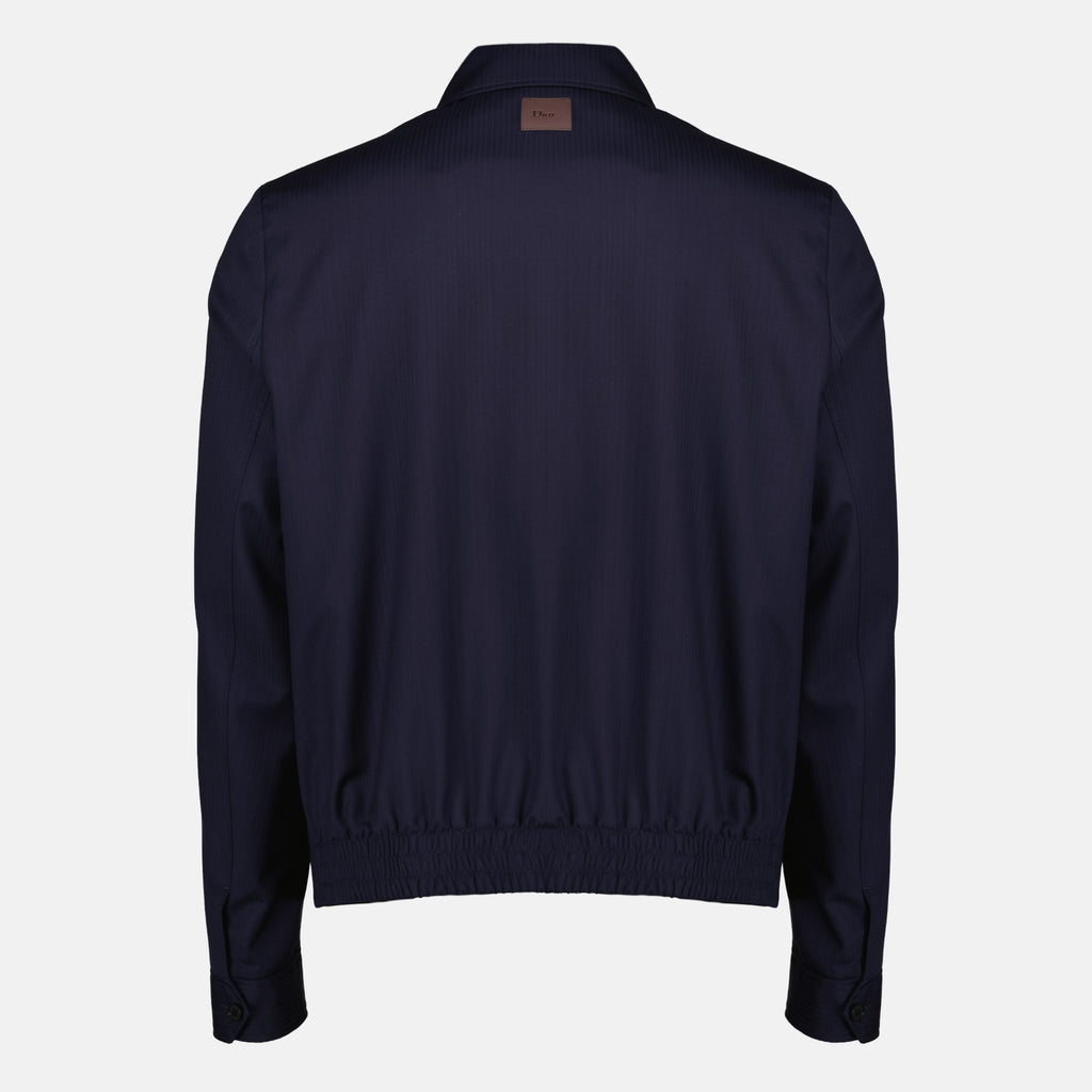 Vestes Casaco Azul Marinho em Lã com Fecho Zipper Dior Bleu foncé Homme