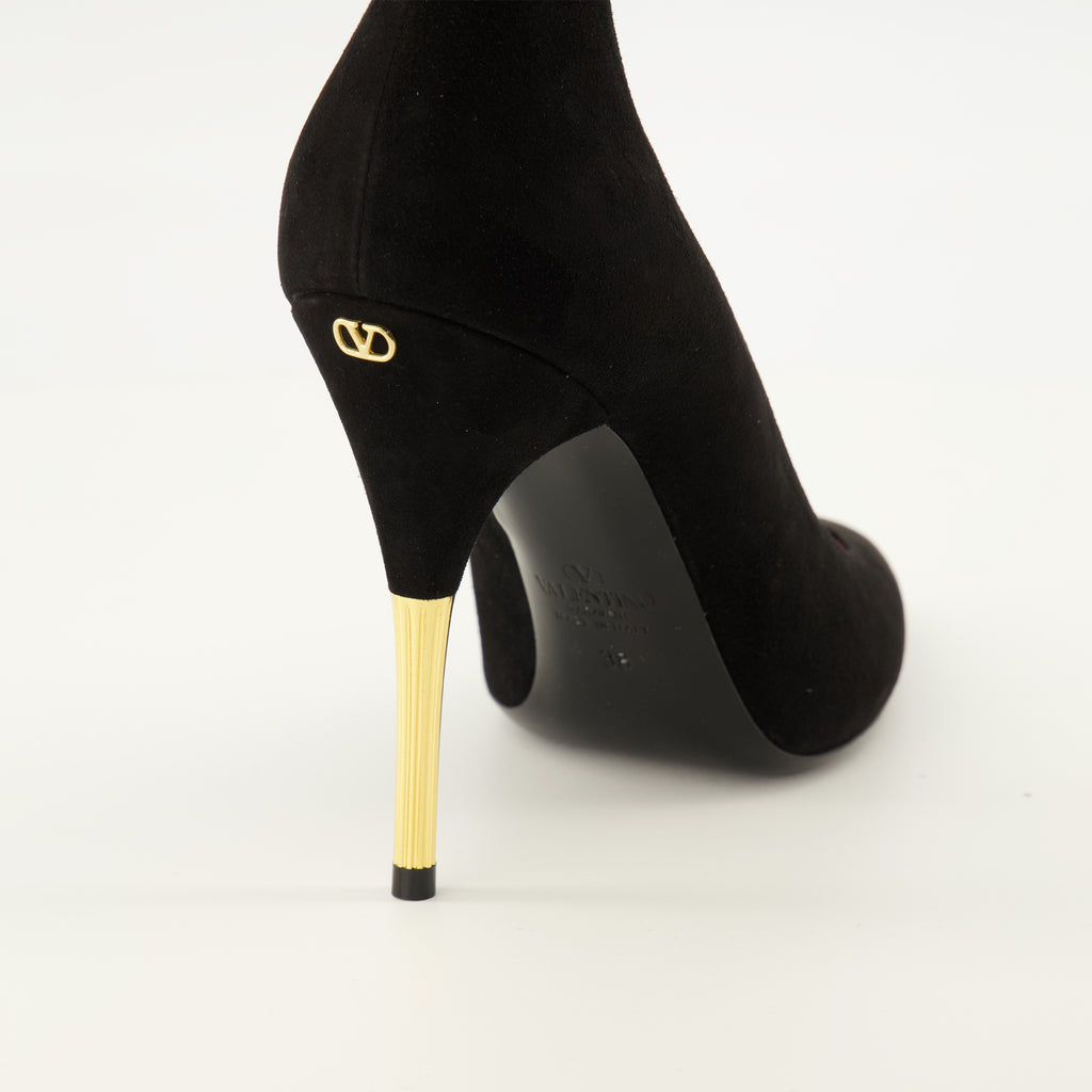 Escarpins Décolleté in Pelle Nera Valentino Garavani Noir Femme
