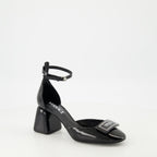 Heels Patented Leather Pumps Versace Black Femme