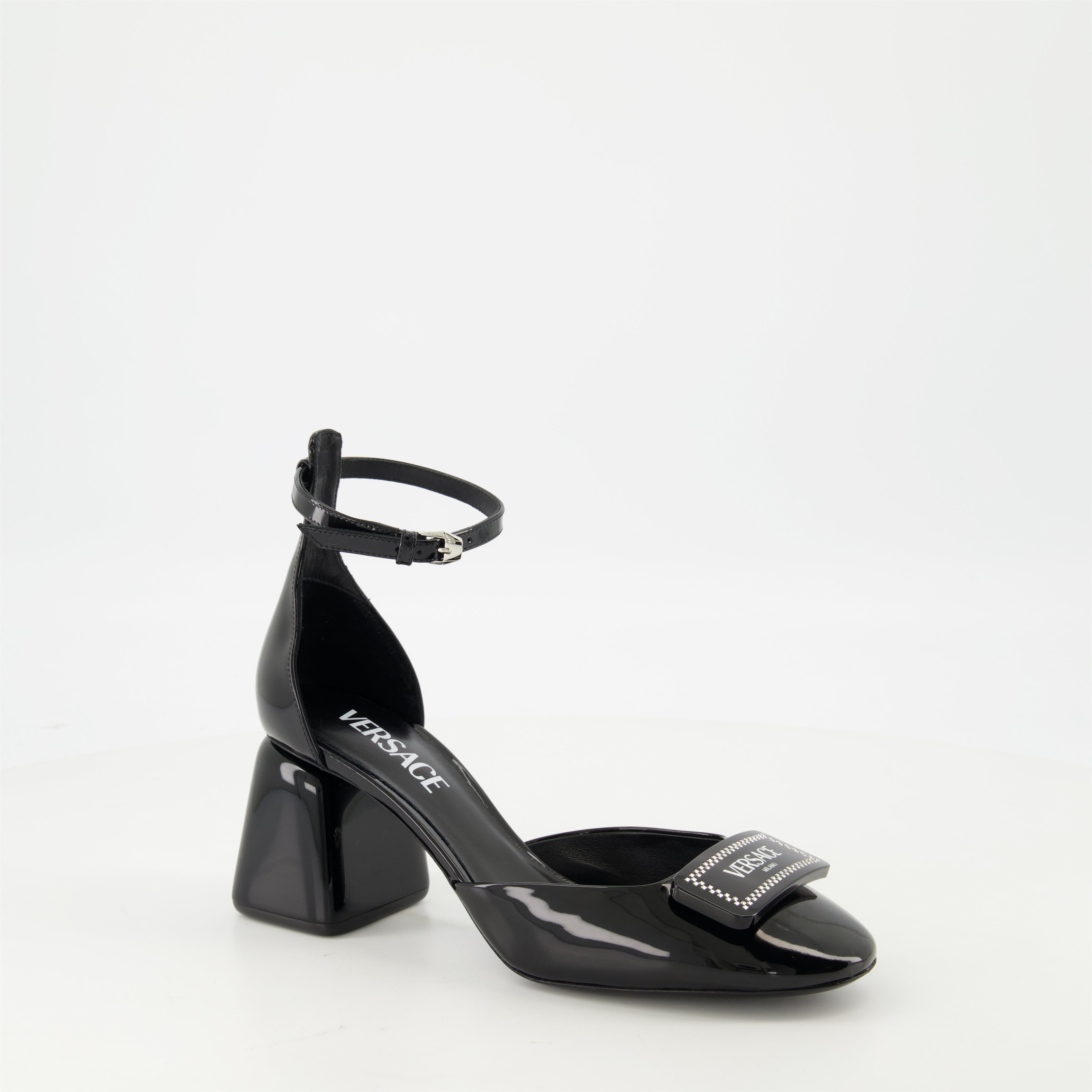 Heels Patented Leather Pumps Versace Black Femme