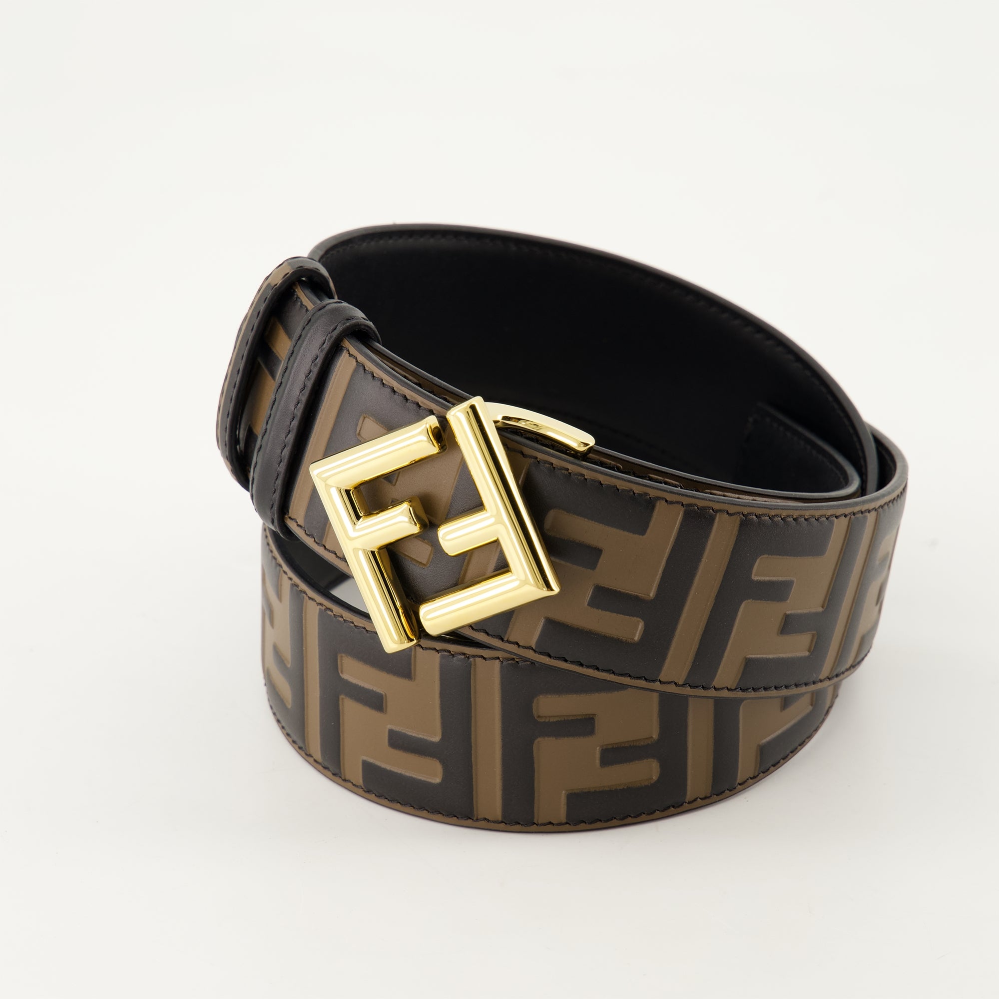 Gürtel Wende-FF-Diamanten-Gürtel Fendi Braun Damen