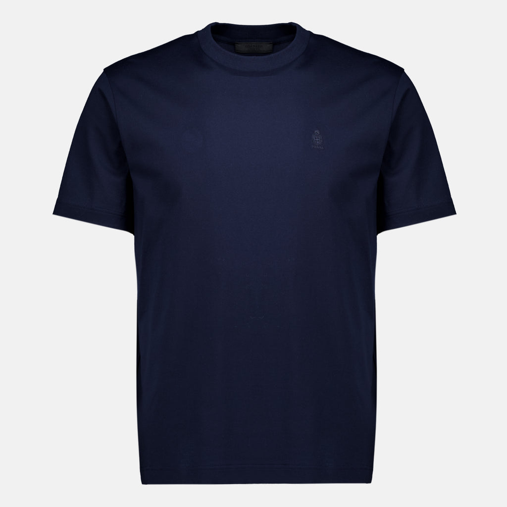 T-shirts T-shirt brodé bleu marine Prada Bleu foncé Homme