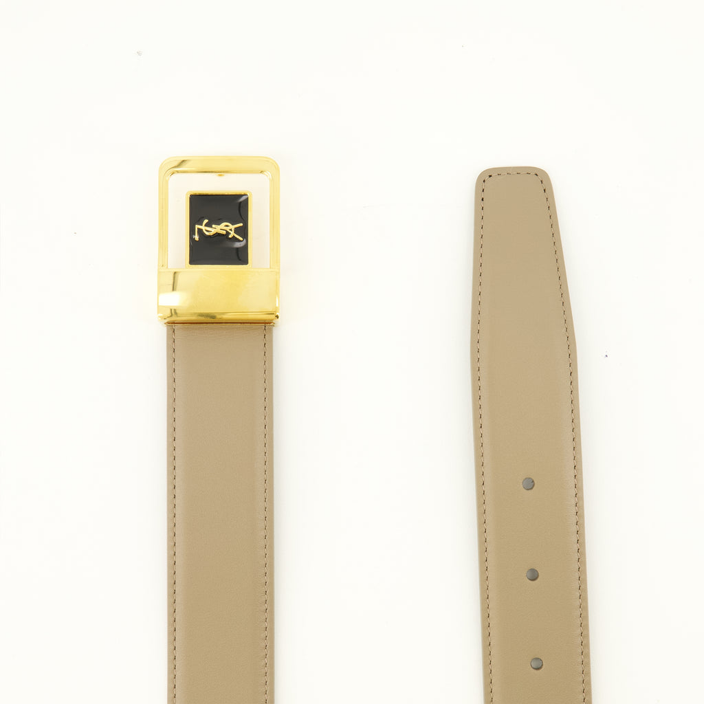 Ceintures 66 Gürtel aus beigem Leder Saint Laurent Beige Femme
