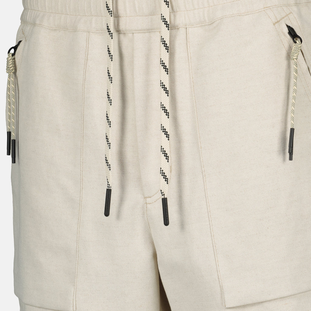 Shorts Short en coton et lin beige Moncler Grenoble Beige Homme
