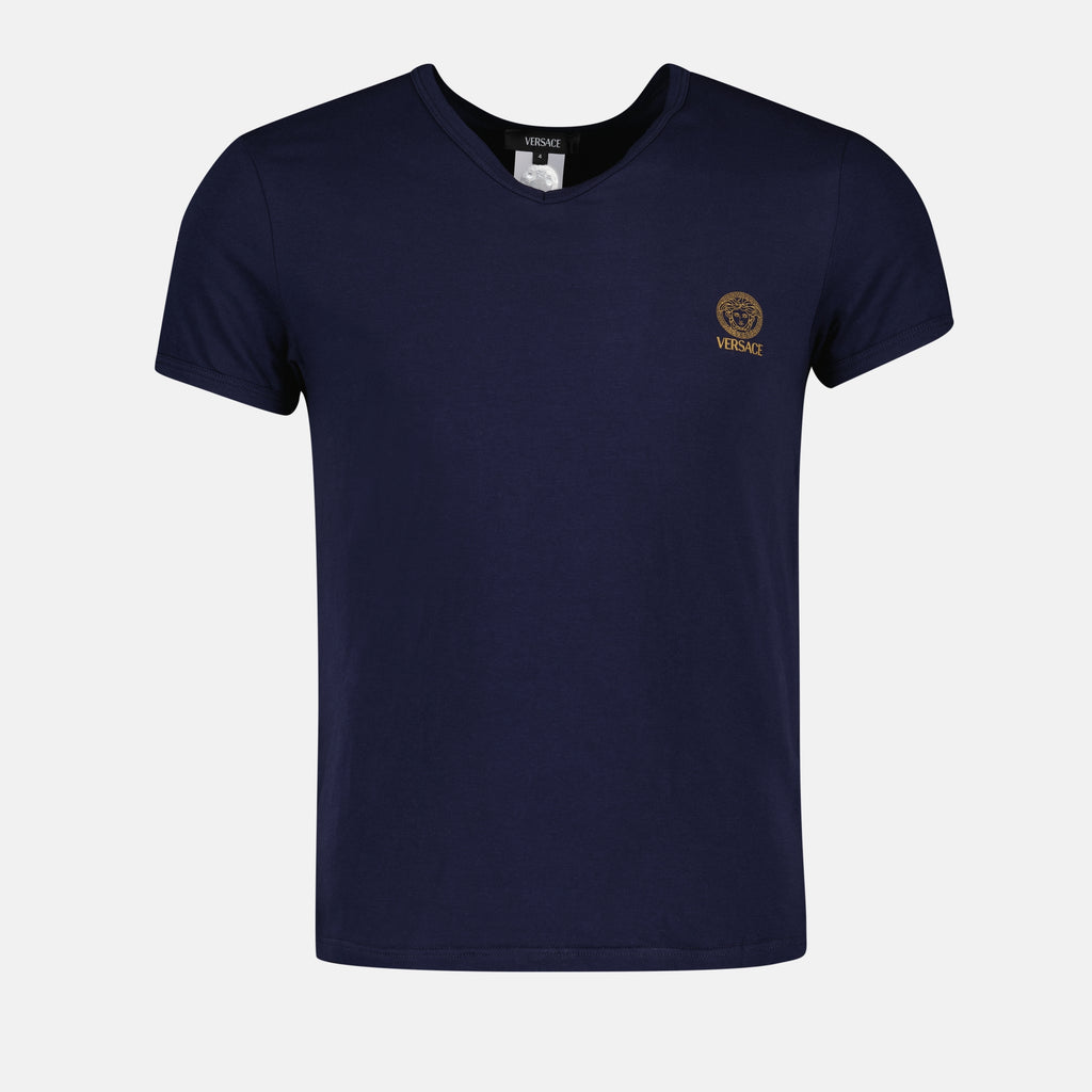 Underwear and homewear T-shirt Medusa Greca Versace Blue Homme