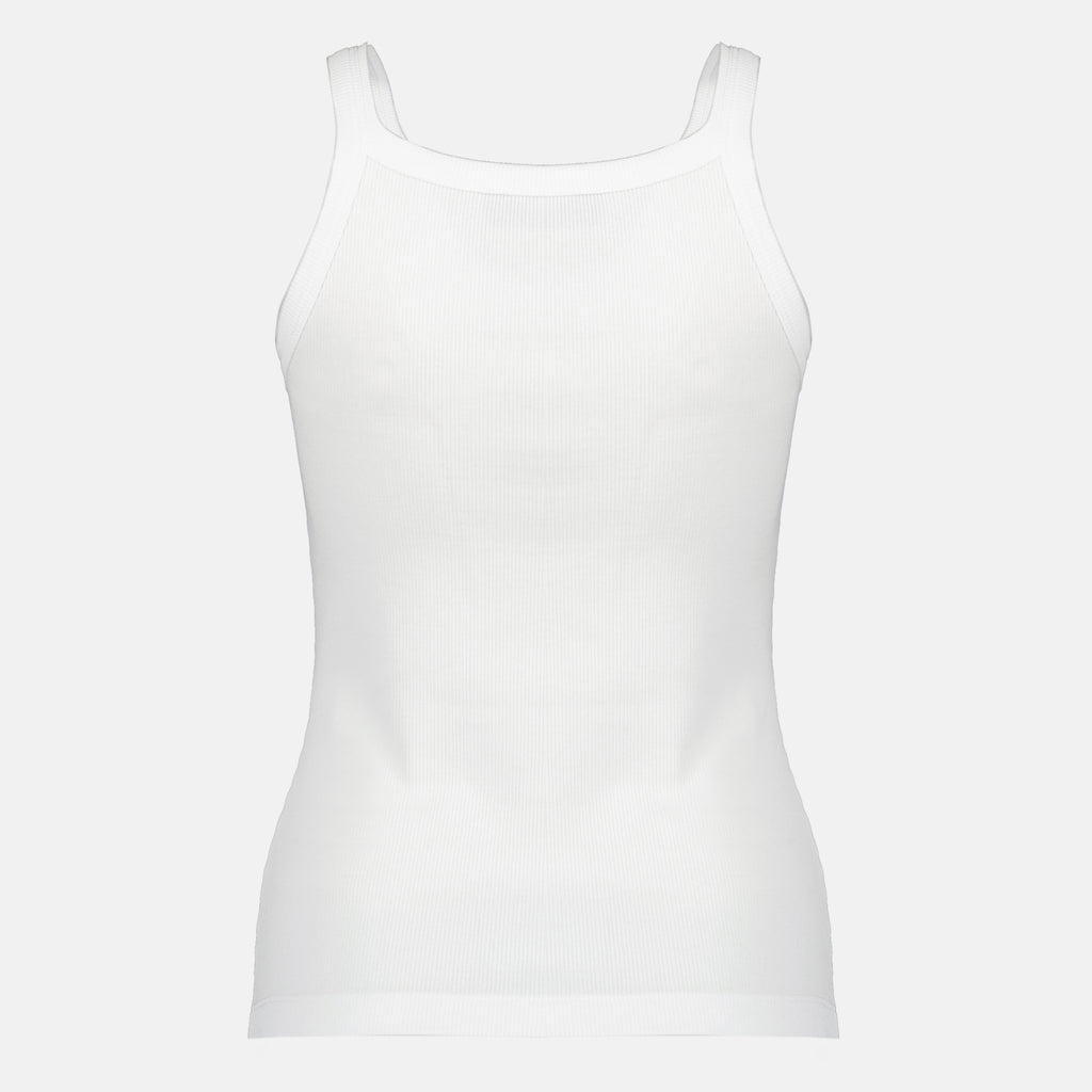 Tops 화이트 코튼 탱크톱 Fendi Blanc Femme