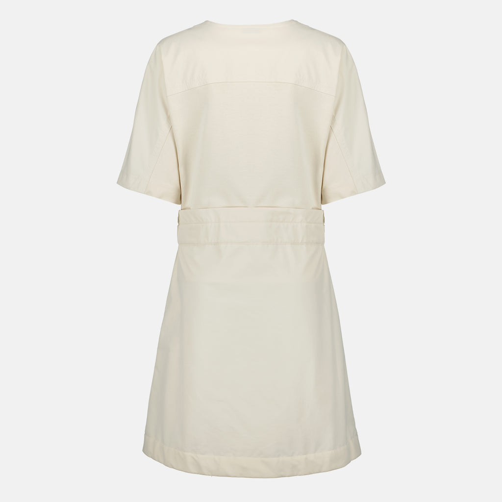Robes Vestido Mini de Algodão Bege com Cinto Moncler Beige Femme