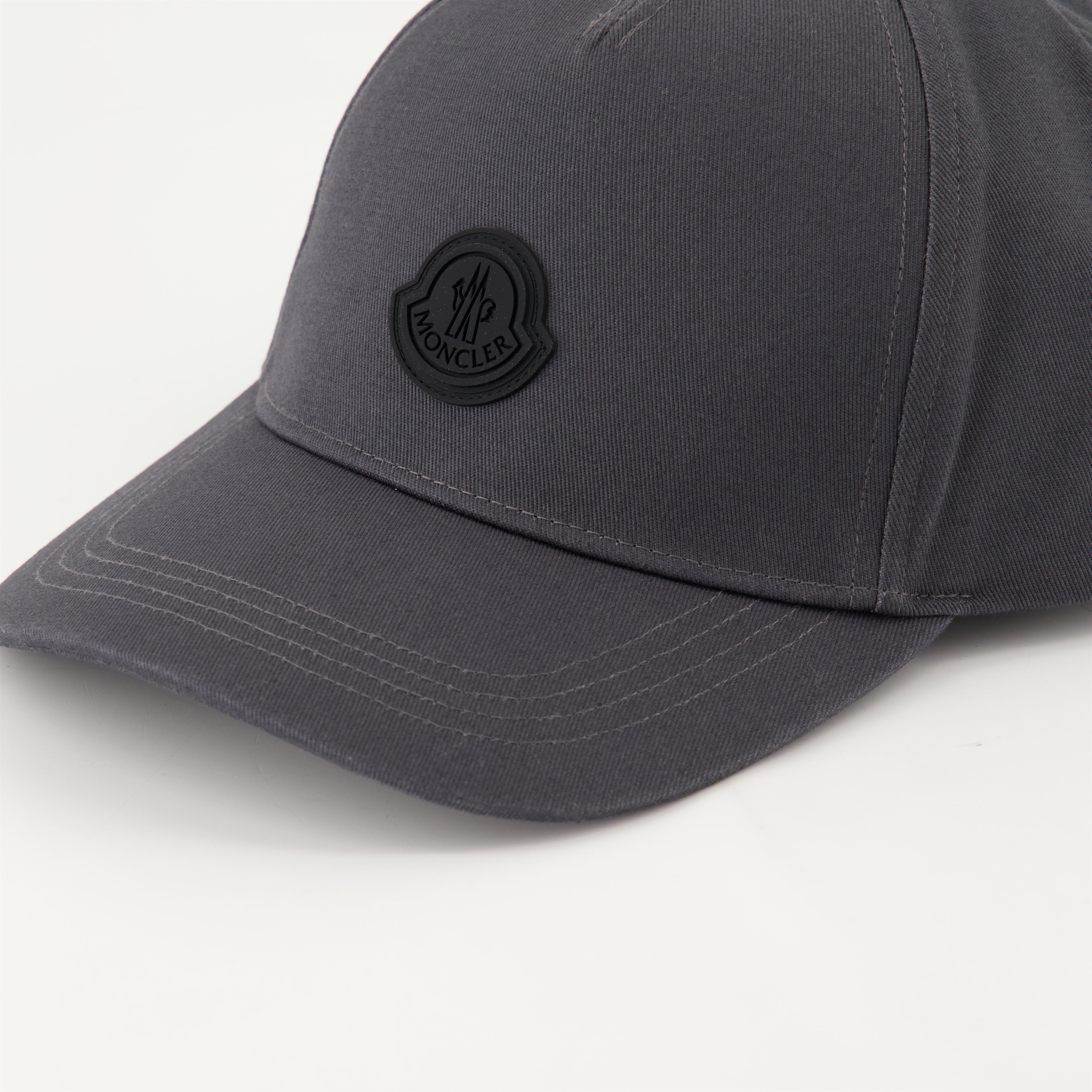 Hats, caps and beanies Logo Cap Moncler Gray Homme