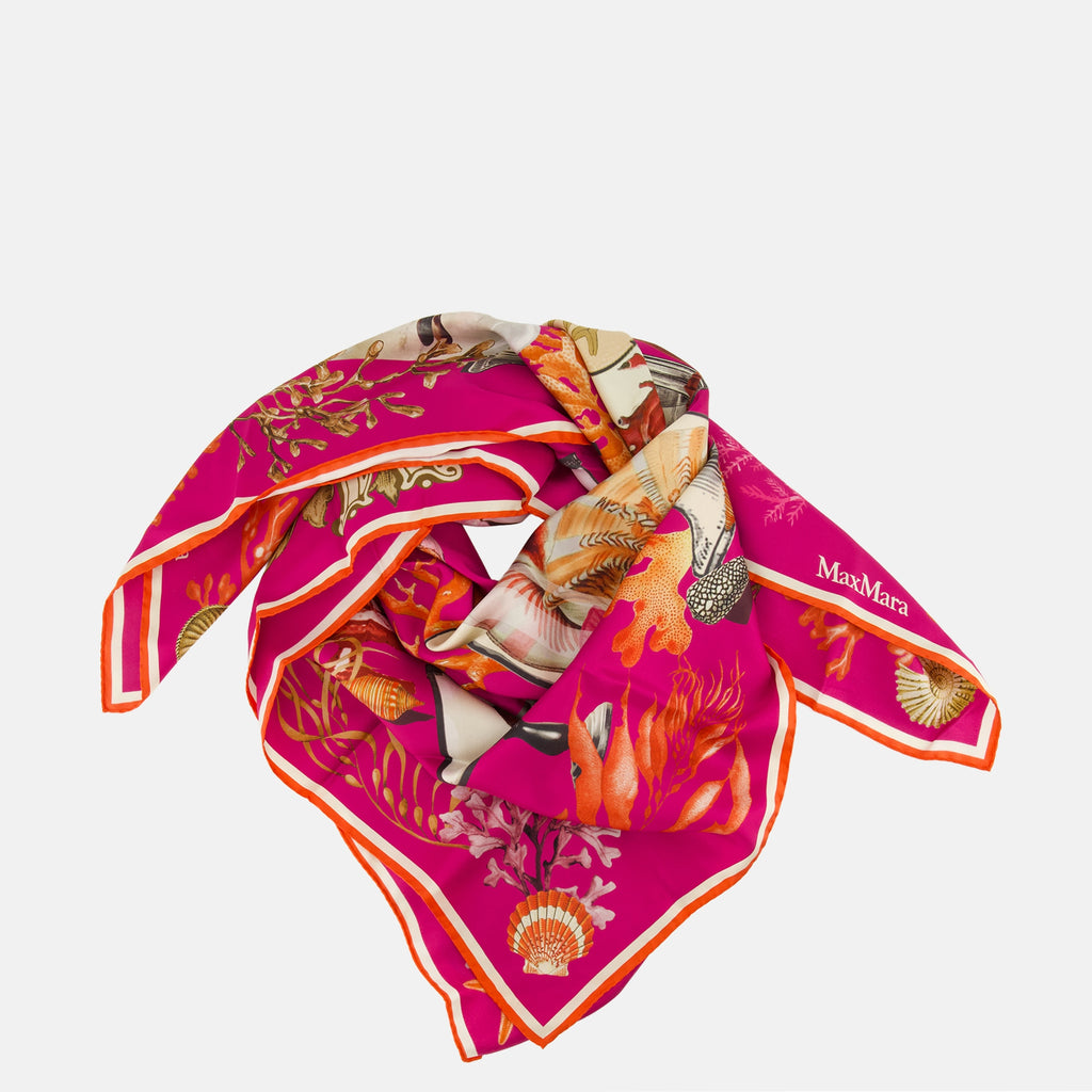 Écharpes, foulards et gants Carré de soie à imprimé rose Max Mara Rose Femme