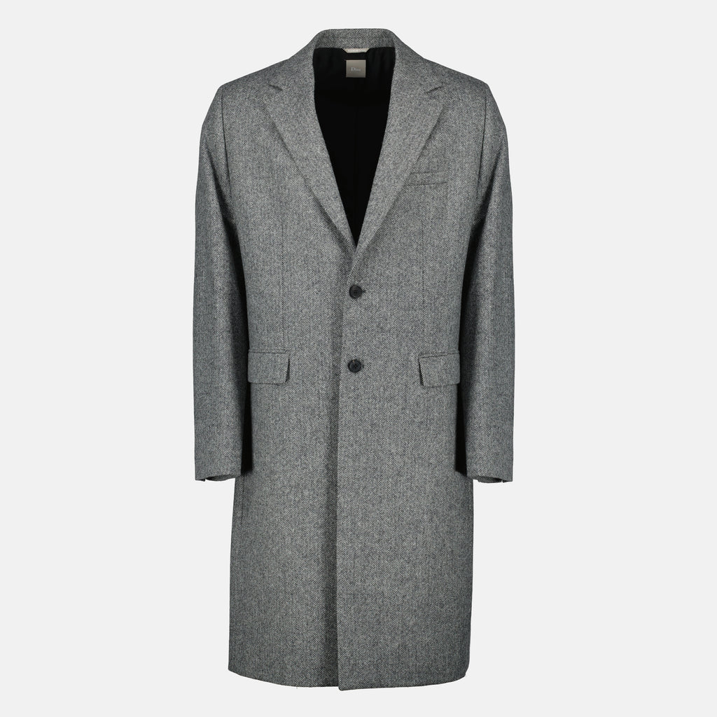 Image of the article Grey wool coat from the brand Dior for Men - Spring-Summer 2026 - Front View