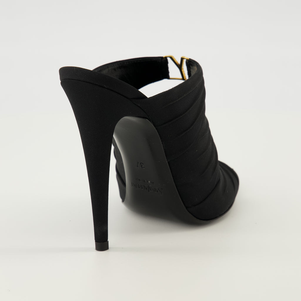 Image de l'article Mules à talons Emilie noir de la marque Saint Laurent pour Femme - Saison Printemps-Été 2026 - Vue arrière