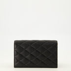 Petite maroquinerie Paris Geldbörse mit schwarzer Lederkette Saint Laurent Noir Femme