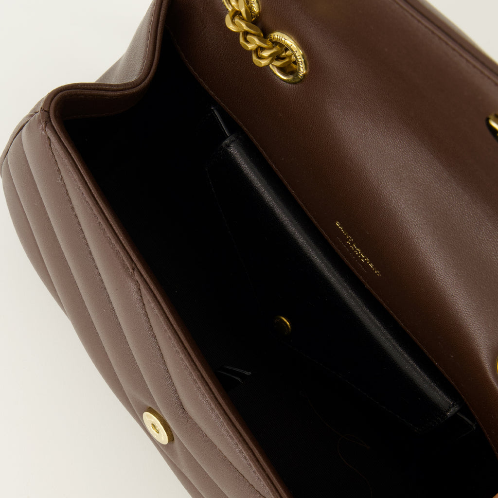Sacs à main et épaule Borsa Loulou Piccola in Pelle Marrone Saint Laurent Marron Femme