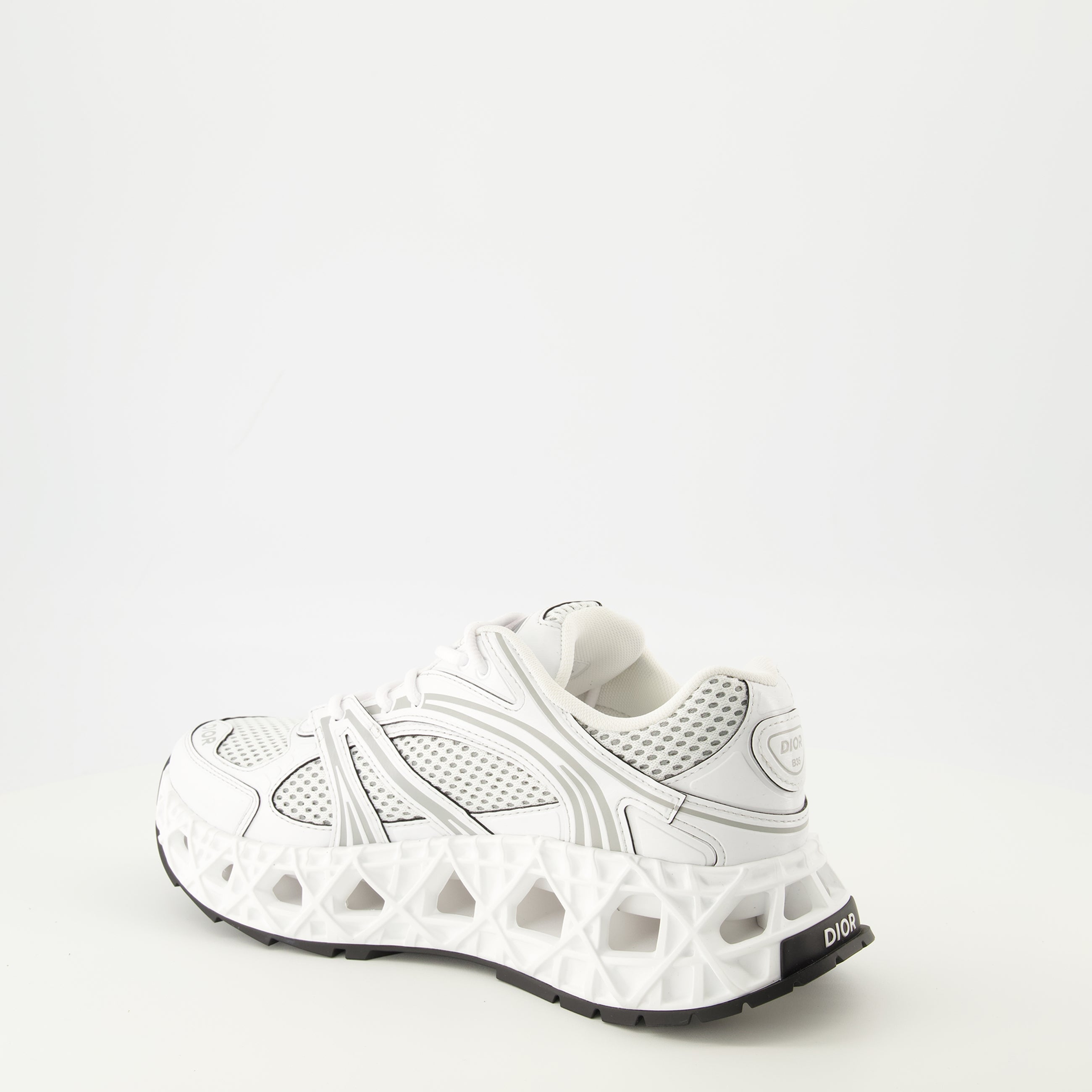 Image of the Dior Men's B35 White Sneakers - Spring-Summer 2026 - Three-Quarter Back Right View