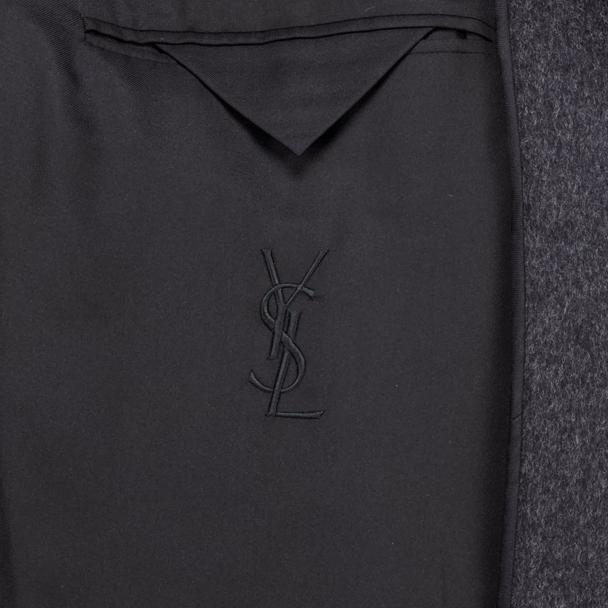 Manteaux Abrigo de Lana Gris Saint Laurent Gris Homme