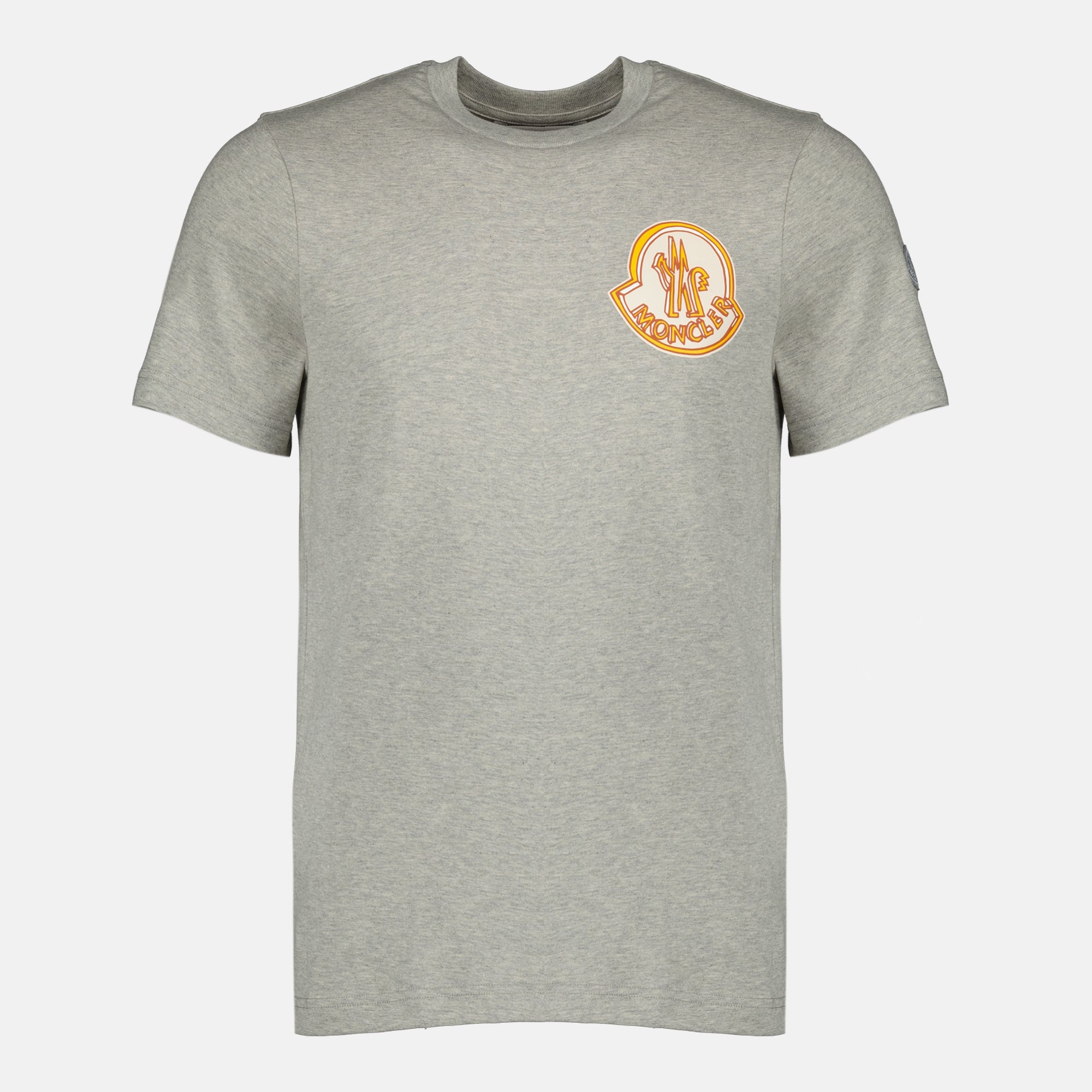 Image de l'article T-shirt à logo gris de la marque Moncler pour Homme - Saison Printemps-Été 2026 - Vue de Face