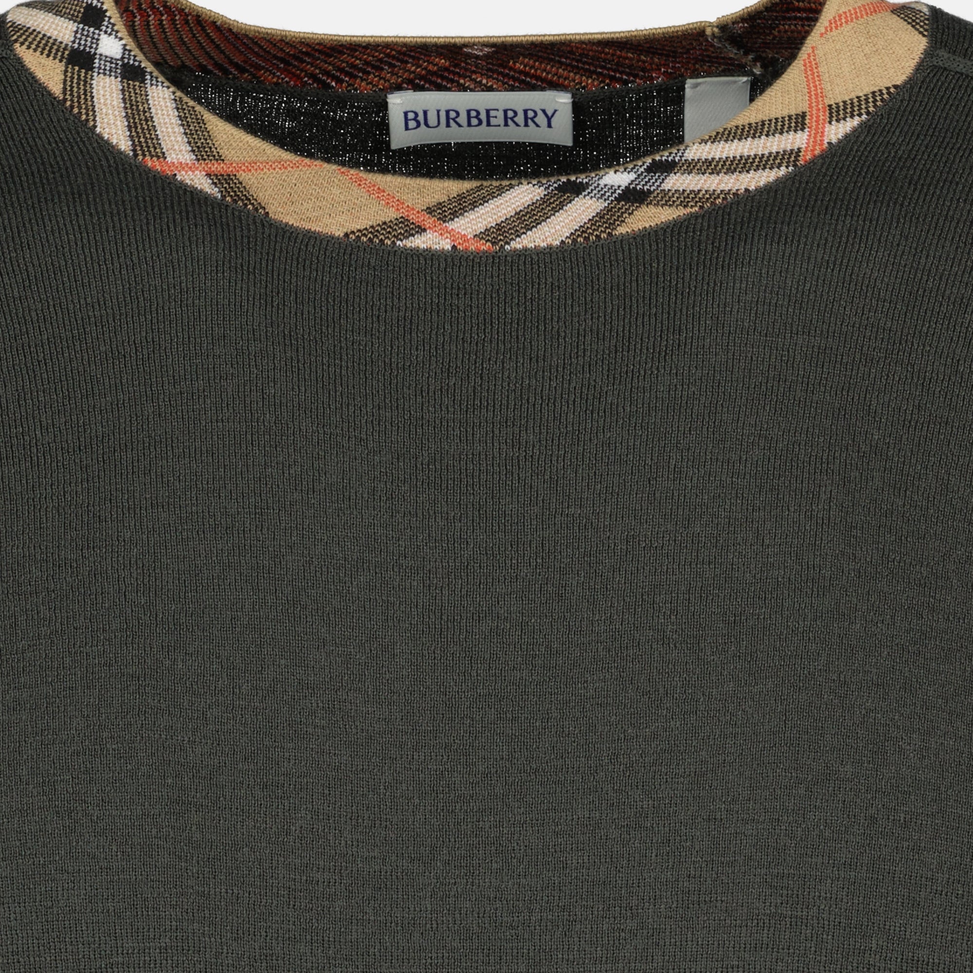 Maille Maglione in Lana Burberry Kaki Homme