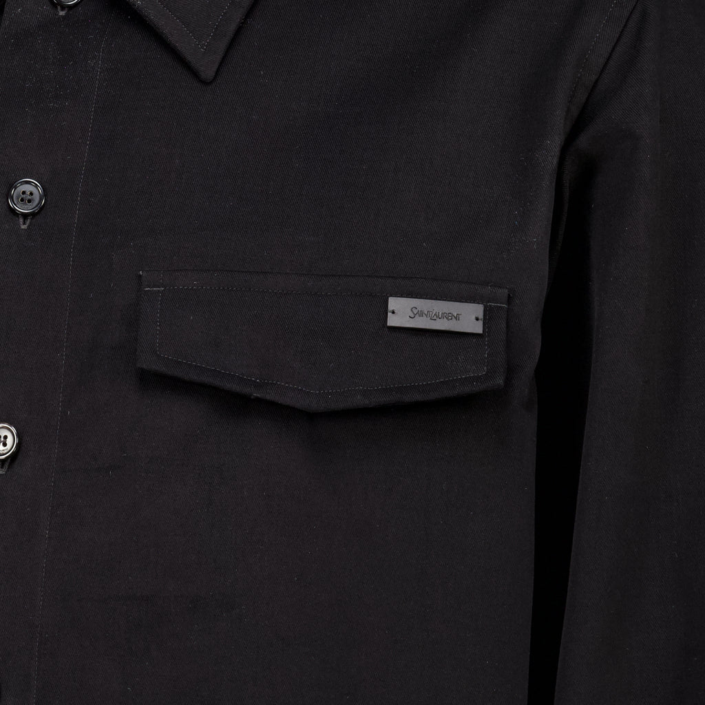 Chemises ブラックコットンオーバーシャツ Saint Laurent Noir Homme
