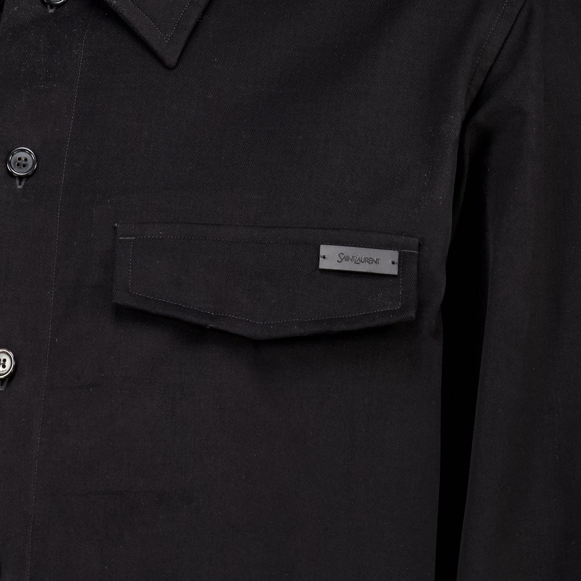 Chemises Surchemise noire en coton Saint Laurent Noir Homme