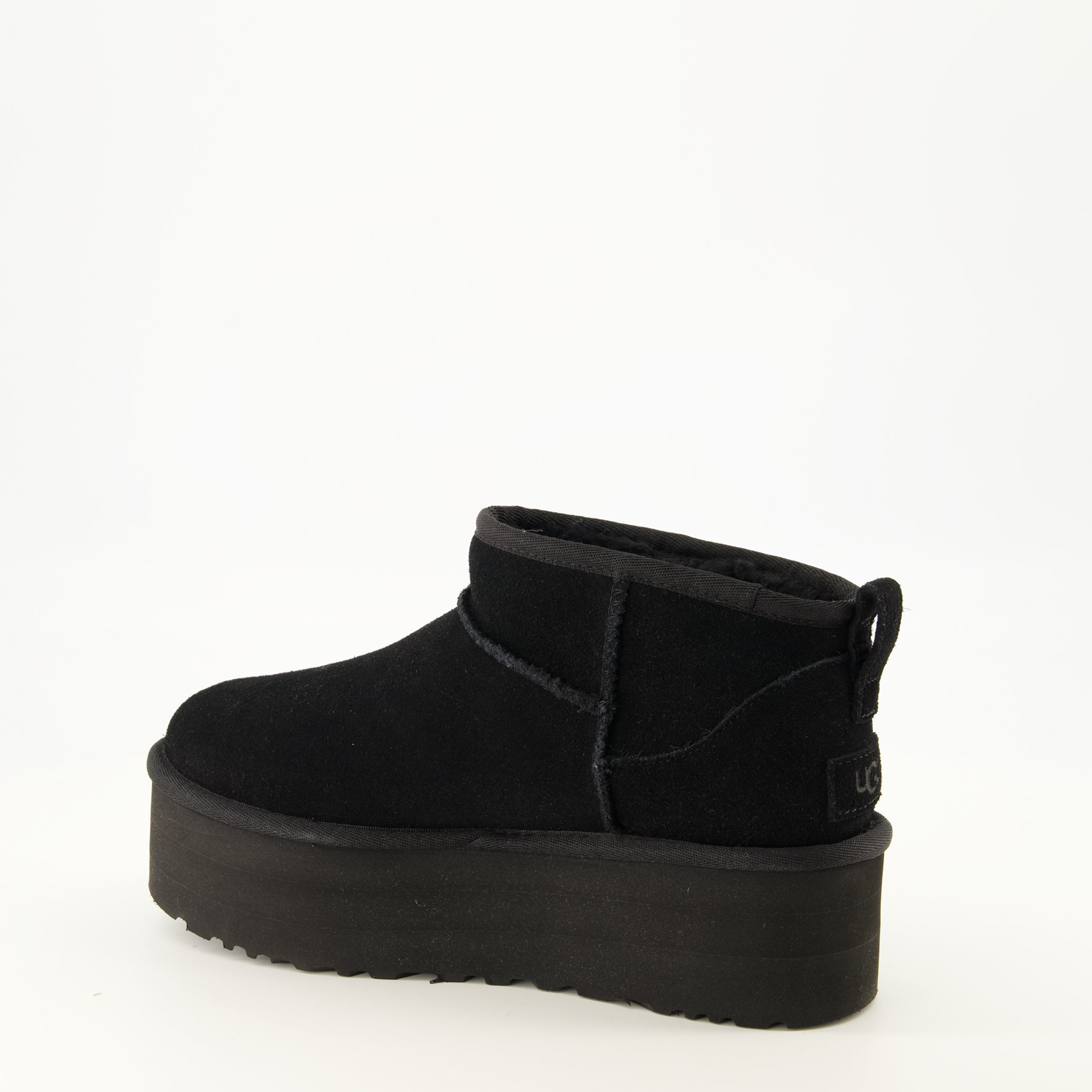 Bottines 클래식 울트라 미니 플랫폼 앵클 부츠 블랙 Ugg Noir Femme