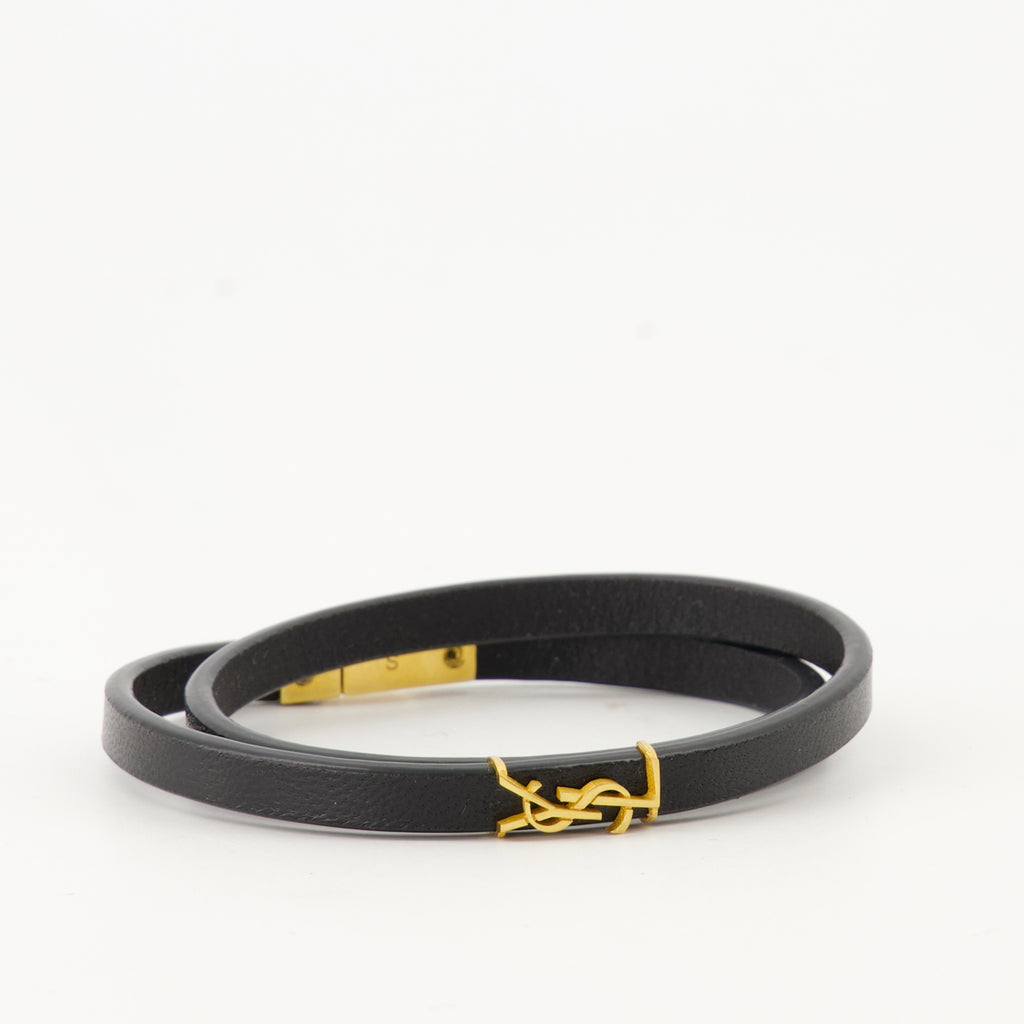 Bijoux Cassandre Double Tour Bracelet Saint Laurent Noir Femme