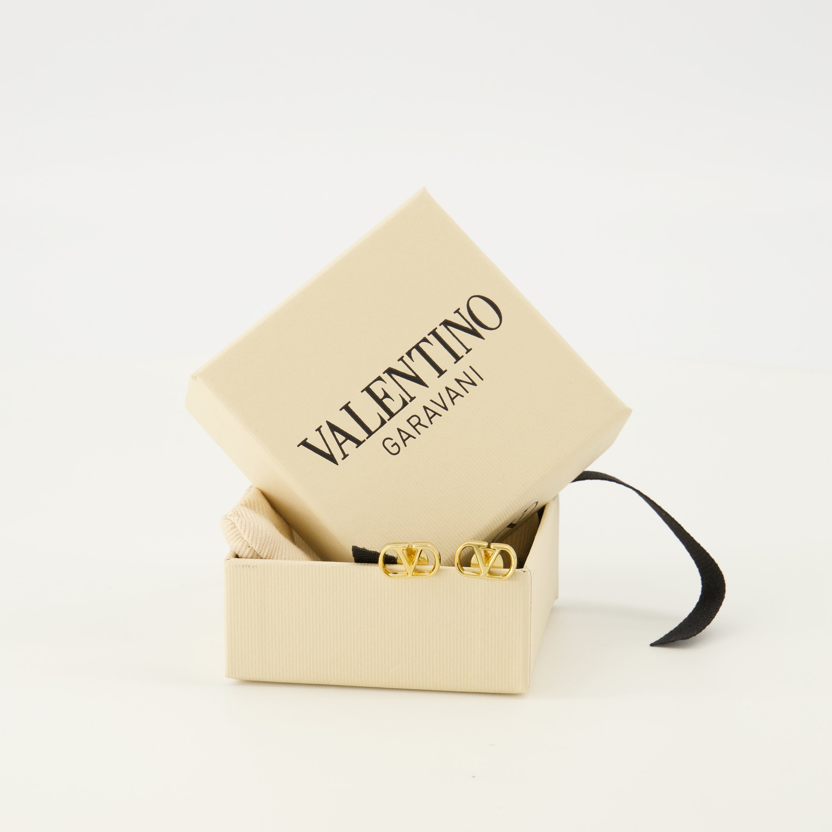 Bijoux Boucles d'oreilles VLogo en métal doré Valentino Garavani Doré Femme