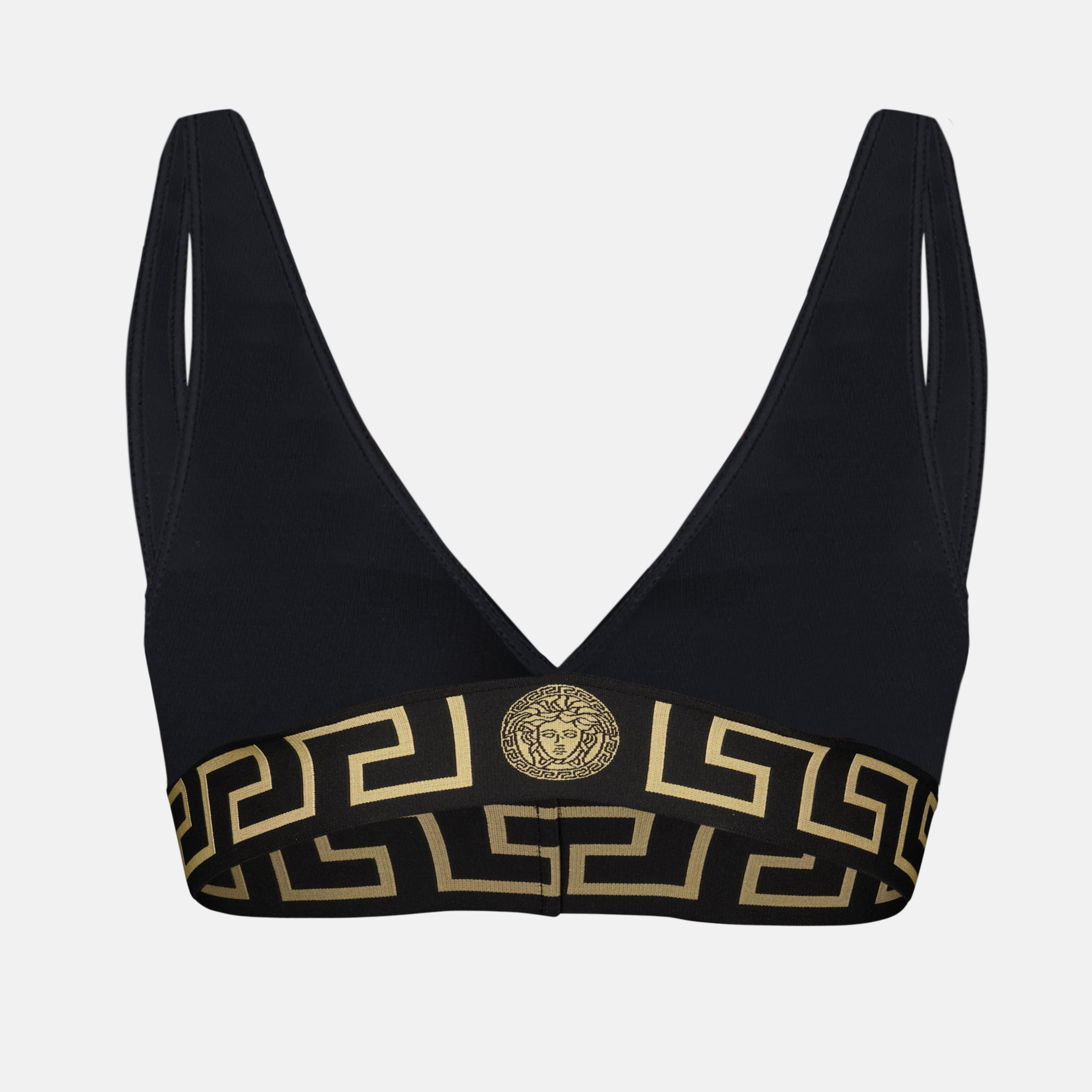 Beachwear Haut de maillot Bordure Greca Versace Noir Femme