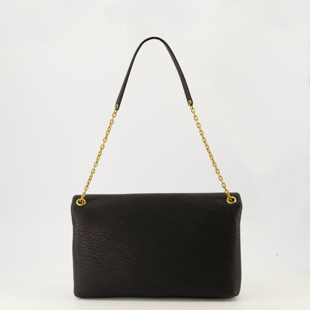 Imagen del bolso Cassandre mediano de cuero negro de la marca Saint Laurent para mujer - Temporada Primavera-Verano 2026 - Vista Trasera