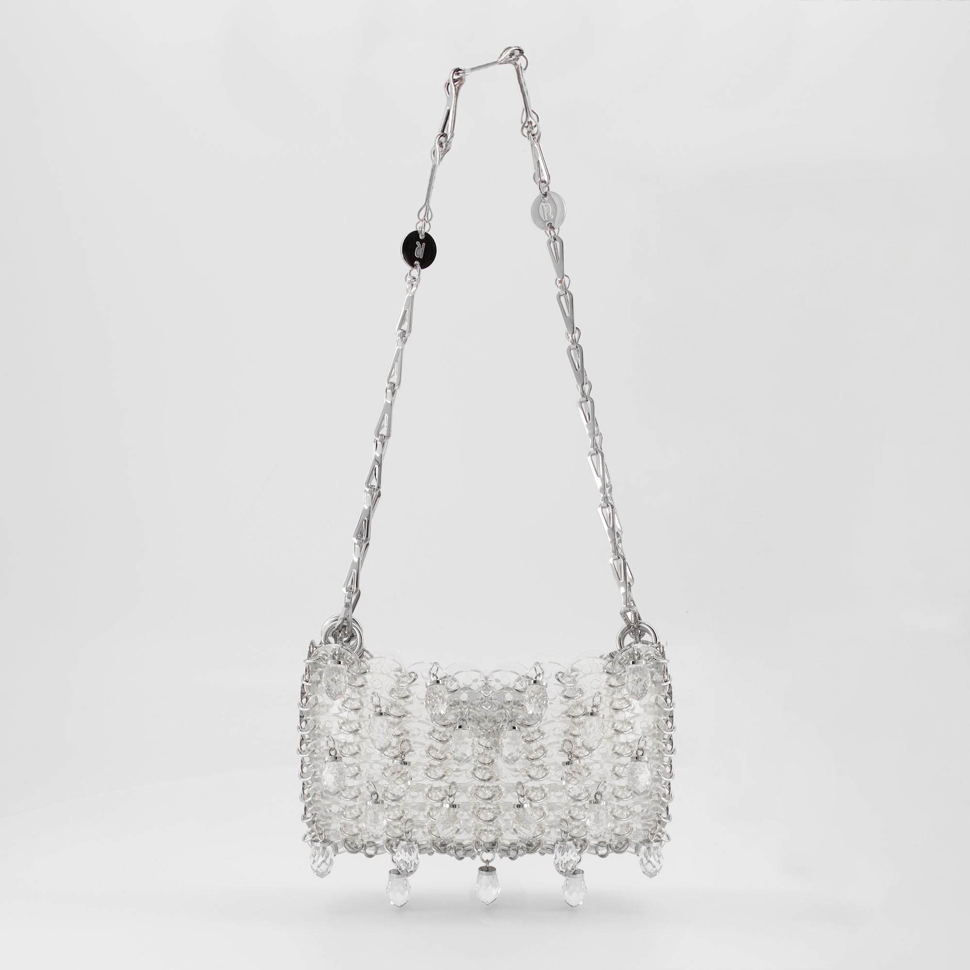 Image de l'article Sac 1969 nano avec cristaux argenté de la marque Rabanne pour Femme - Saison Printemps-Été 2026 - Vue de Face