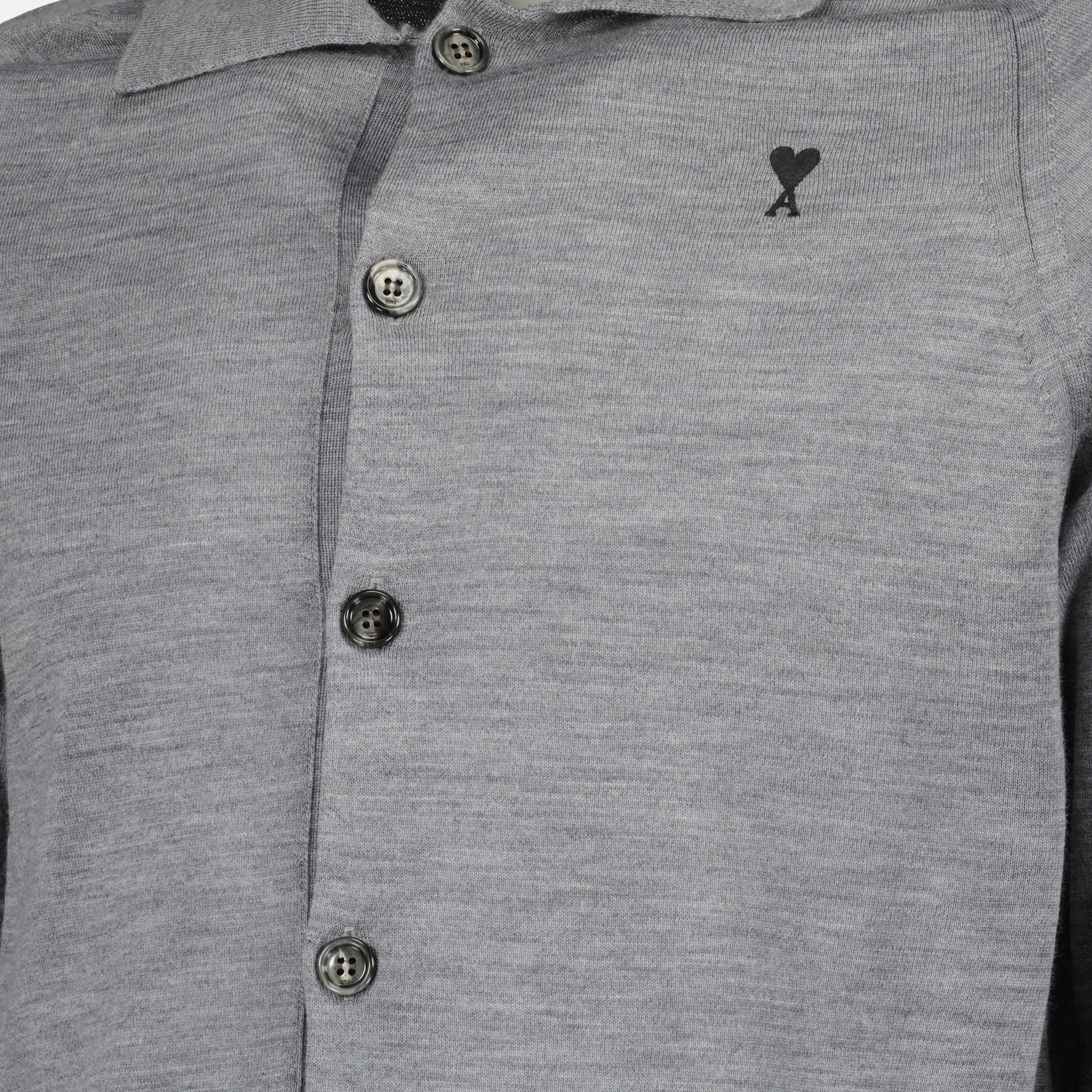 Chemises Cardigan gris en laine Ami PARIS Gris Homme