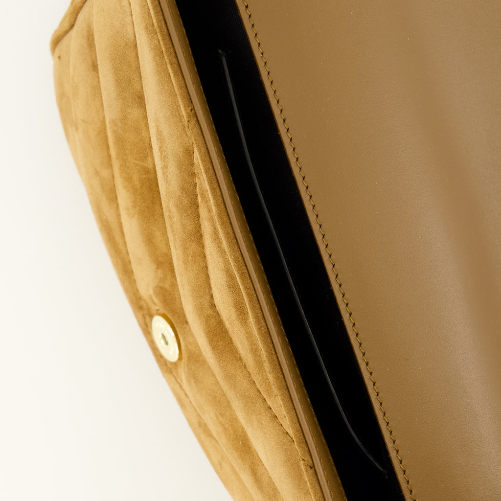 Sacs à main et épaule Saco Loulou Toy em Suede Castanho Saint Laurent Marron Femme