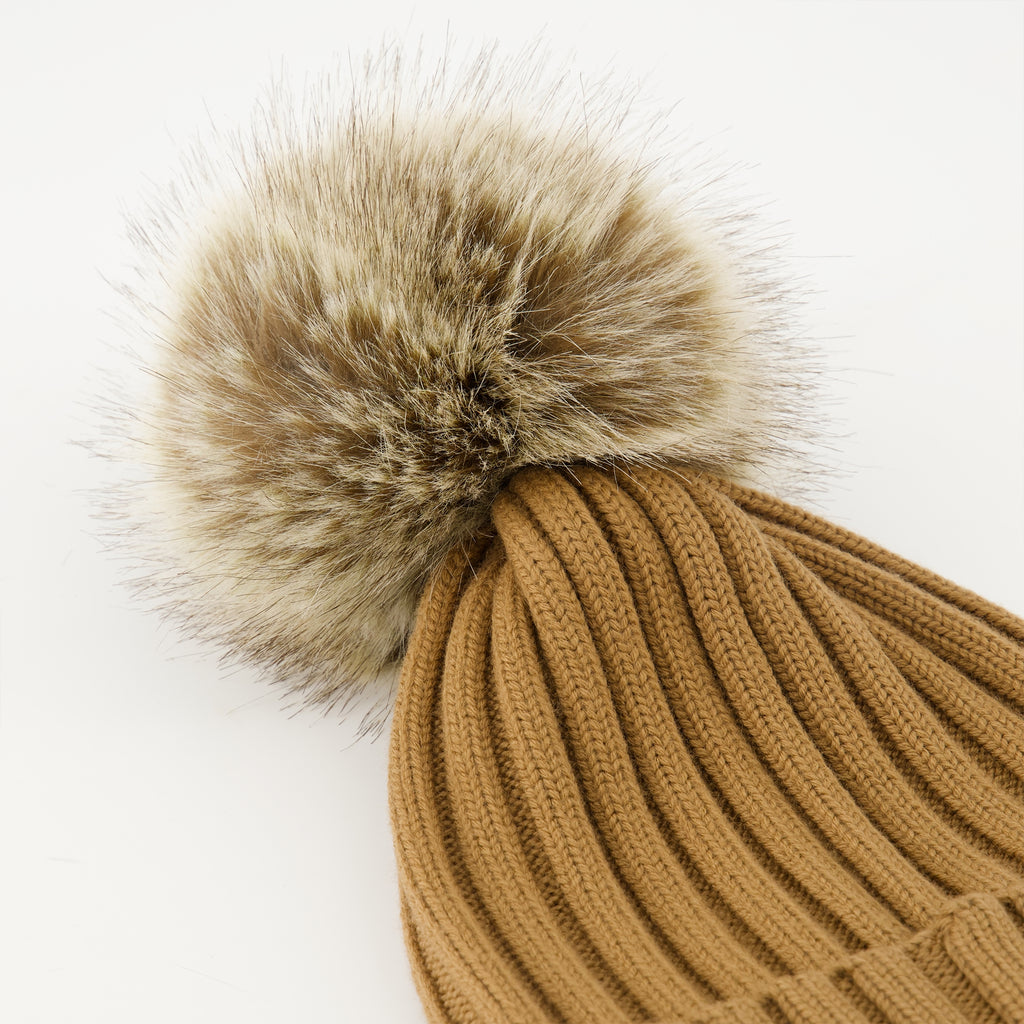 Immagine del cappello in lana con pompon della marca Moncler per Donna - Stagione Autunno-Inverno 2025 - Vista Dettagliata 3