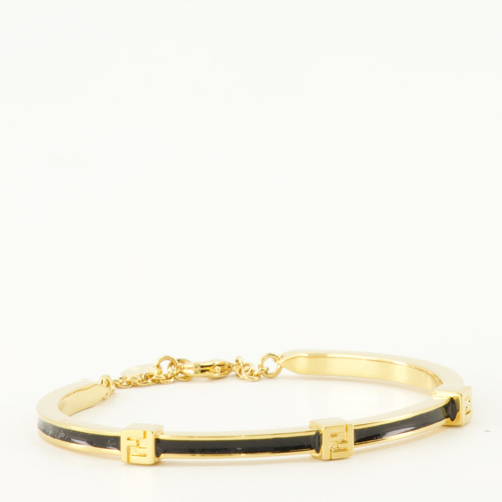 Image of the Forever Fendi gold and black bracelet from the Fendi brand for Women - Spring-Summer 2026 - Detailed View 2