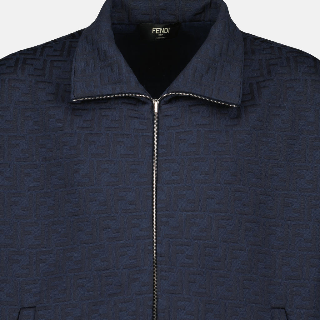 Giacche FF Monogram Jacket Fendi Blu scuro Homme