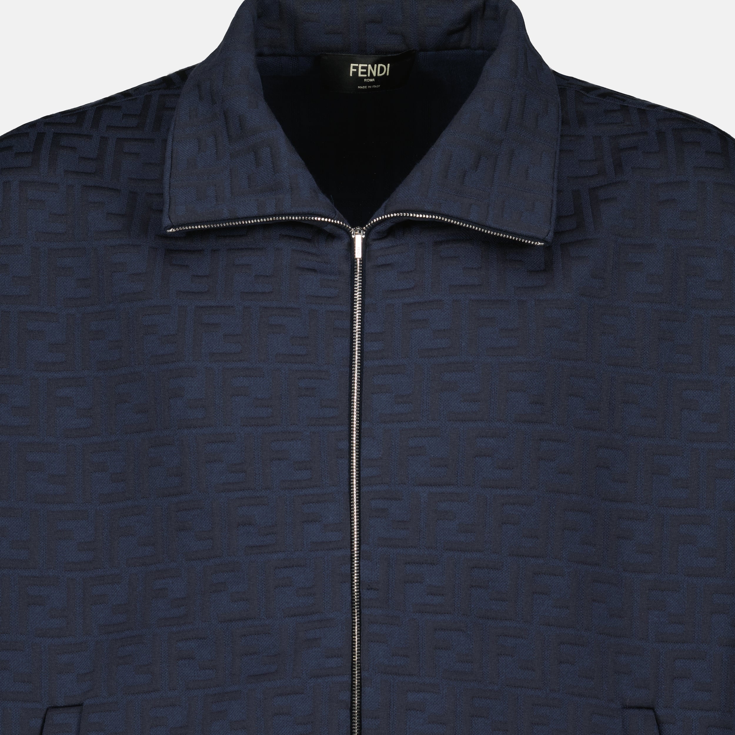 Giacche FF Monogram Jacket Fendi Blu scuro Homme