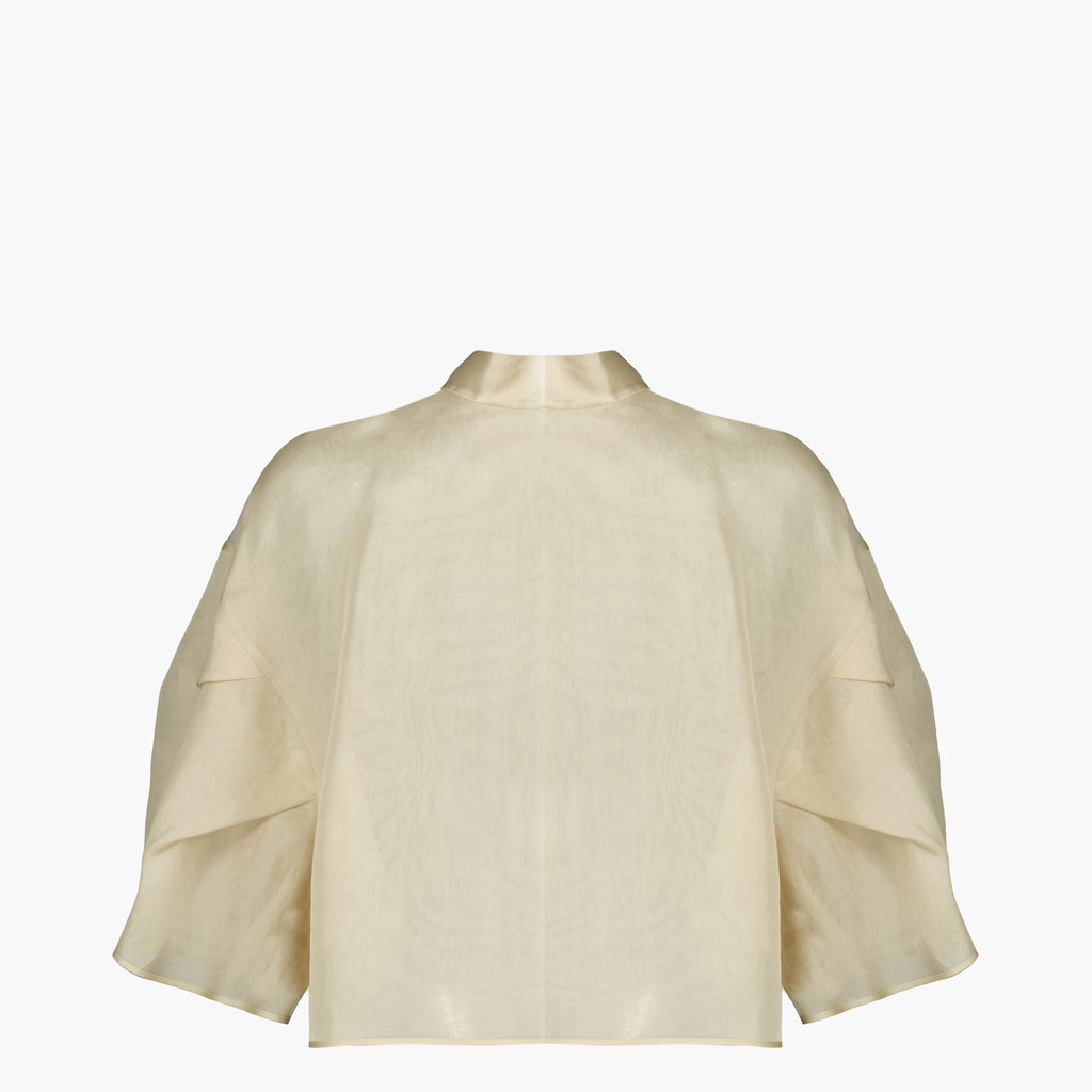 Image de l'article Chemise beige en organza de soie de la marque Max Mara pour Femme - Saison Printemps-Été 2026 - Vue de Dos