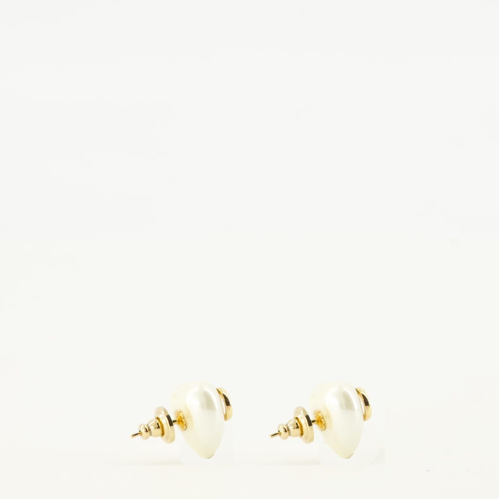 Bijoux Pendientes Metálicos Vlogo con Perlas y Cristales Swarovski® Valentino Garavani Doré Femme